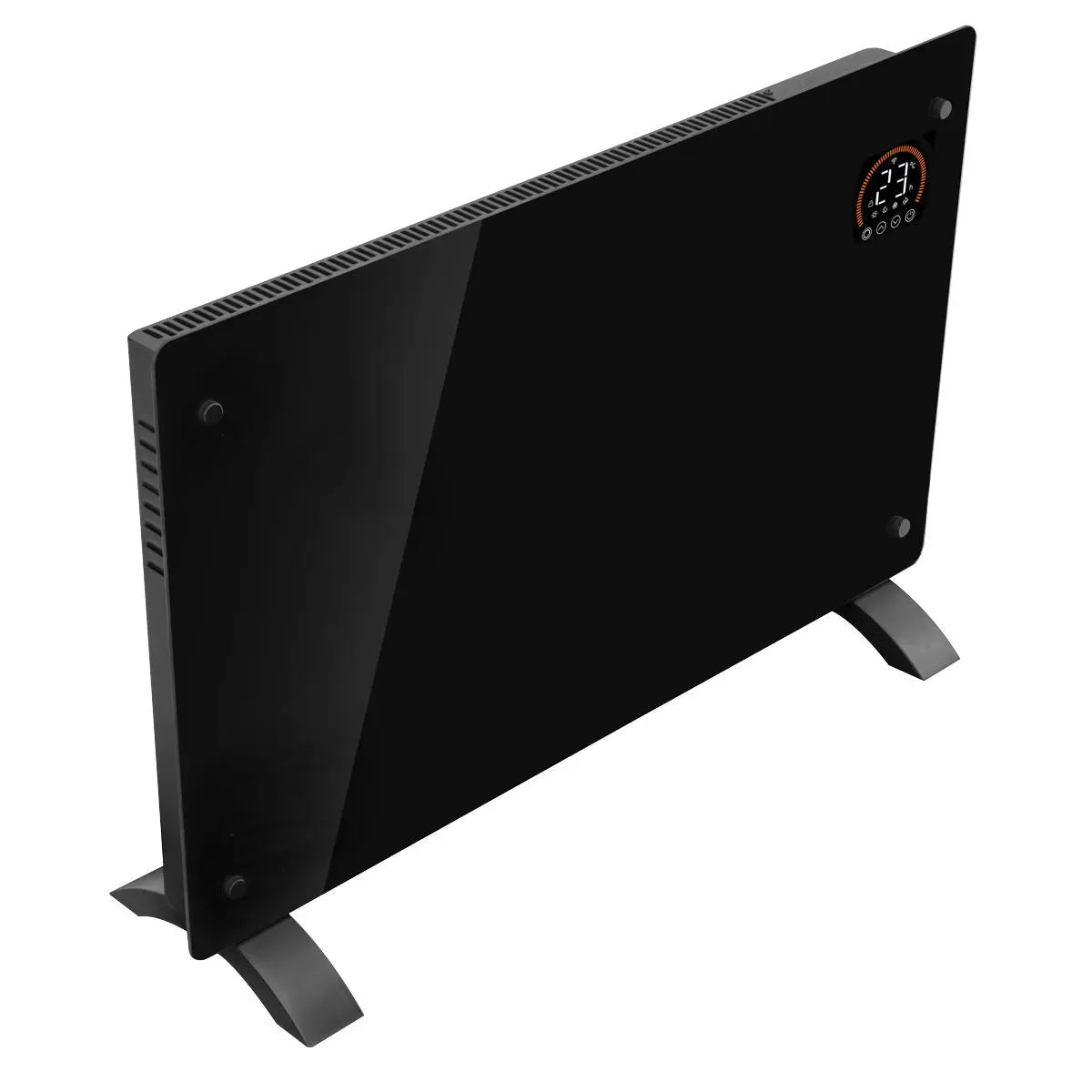 Baridi Electric Glass Panel Heater, 2000W, Thermostat Controlled Radiator with 24Hr 7 Day Timer, Wi-Fi Enabled, Remote Control, Black  White Rose Tools