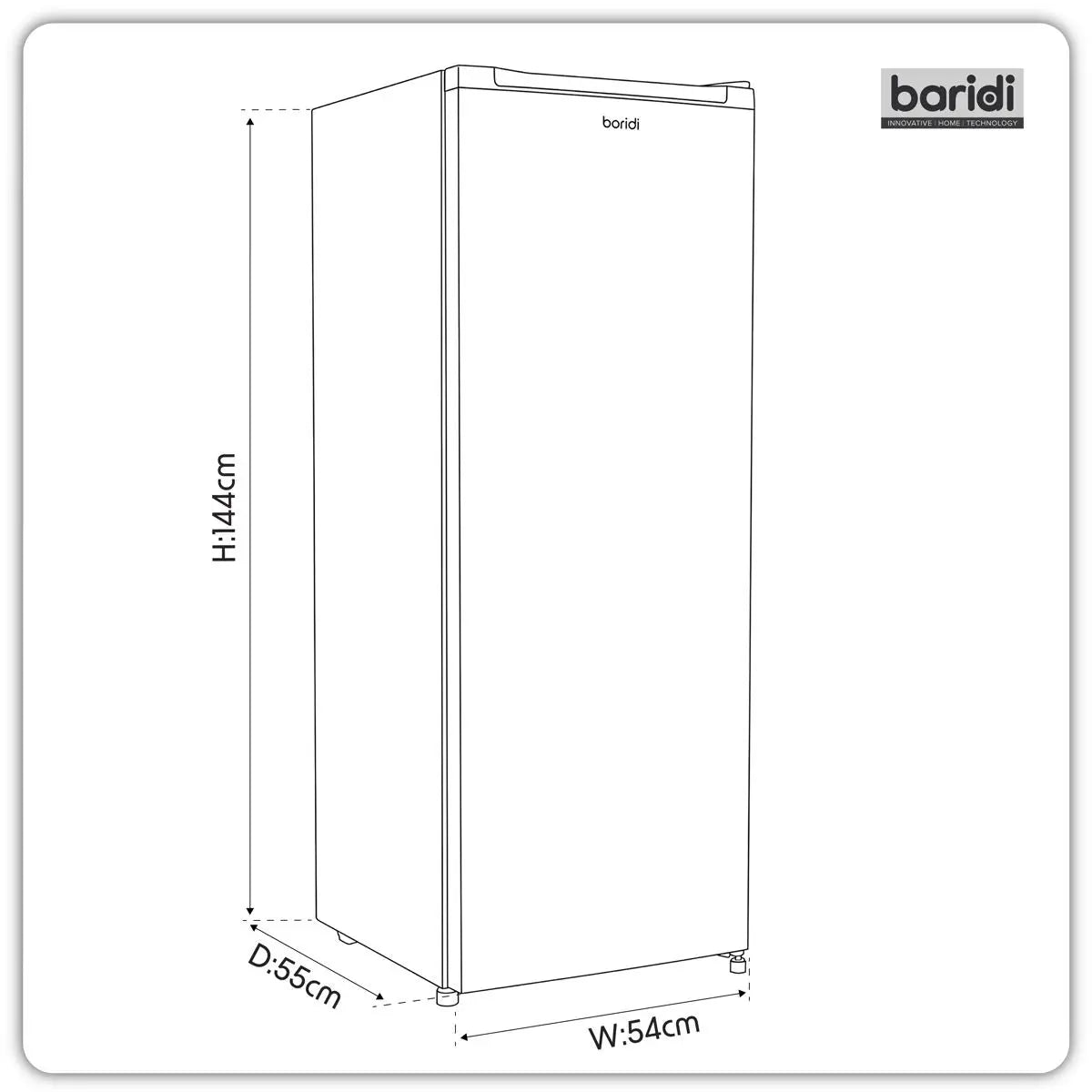 Baridi Freestanding Tall Freezer 177L Capacity – White White Rose Tools