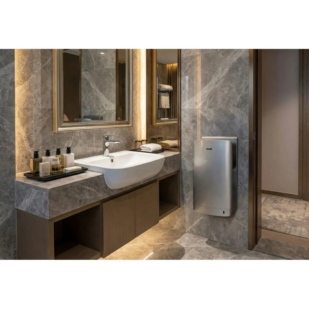 Baridi Hand Dryer with HEPA Filter & Auto-Sensor 1750W/230V - Silver White Rose Tools