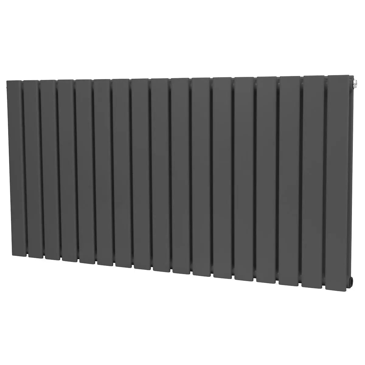 Baridi Horizontal Radiator Contemporary Double Flat Panel Design 600 x 1190mm – Anthracite White Rose Tools