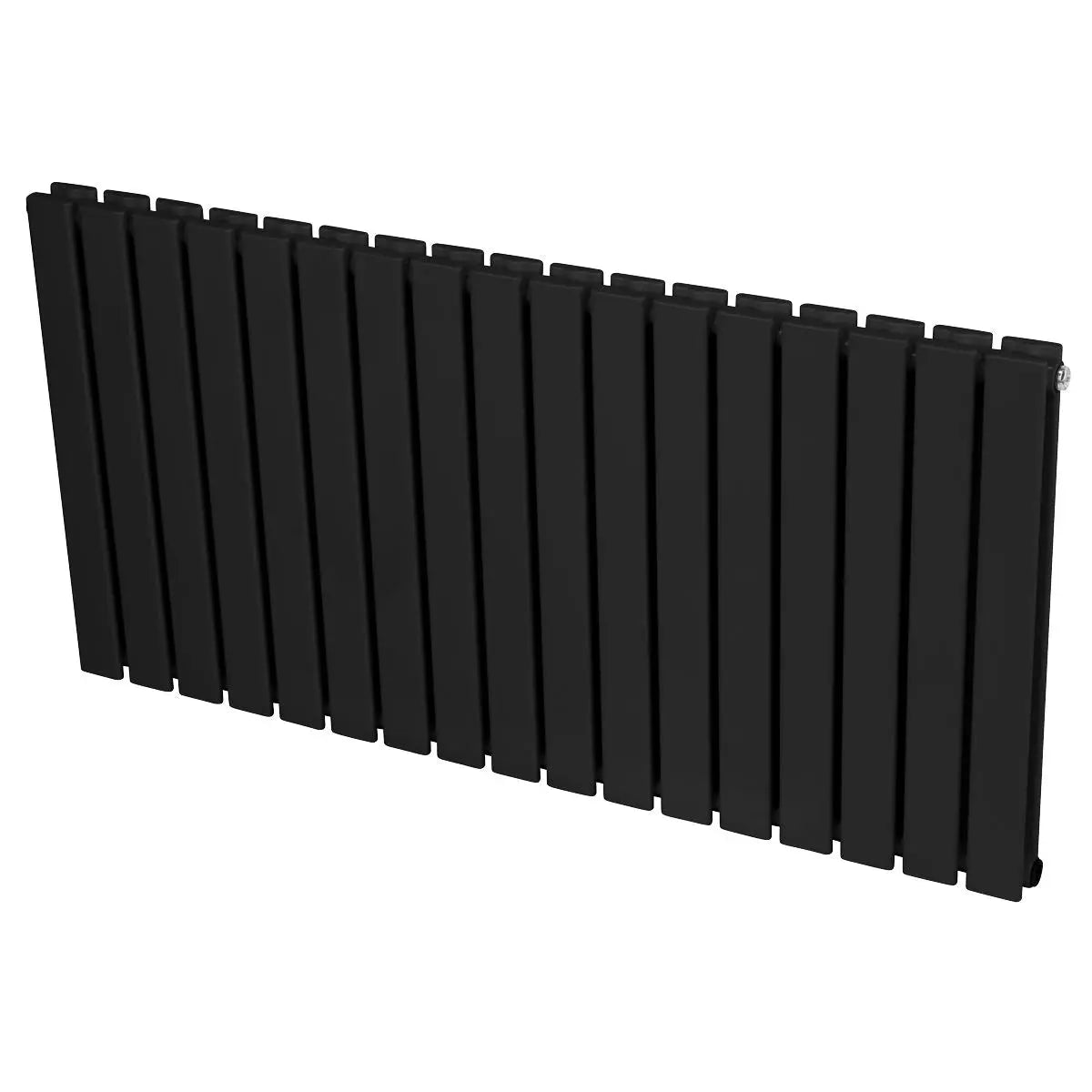 Baridi Horizontal Radiator Contemporary Double Flat Panel Design 600 x 1190mm – Black White Rose Tools