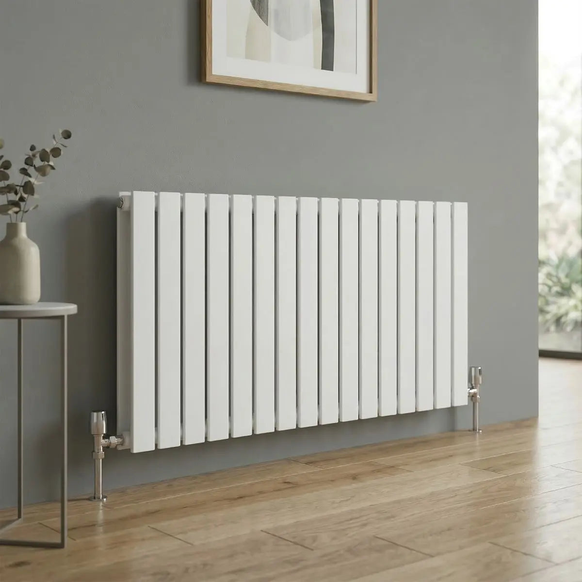 Baridi Horizontal Radiator Contemporary Double Flat Panel Design 600 x 1190mm – White White Rose Tools