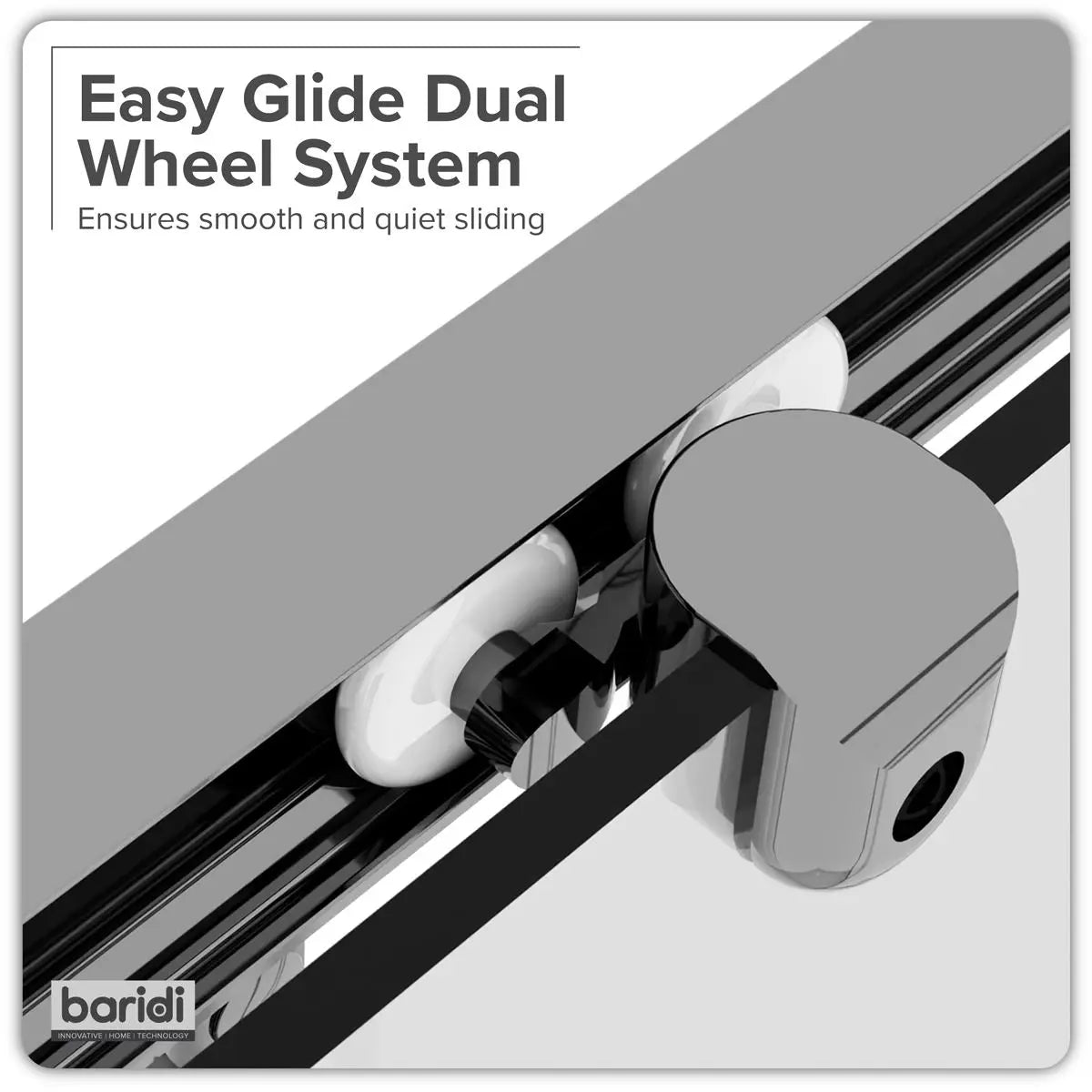 Baridi Quadrant Shower Entry Enclosure 800 x 800 x 1850mm with 6mm Tempered Glass - Chrome White Rose Tools