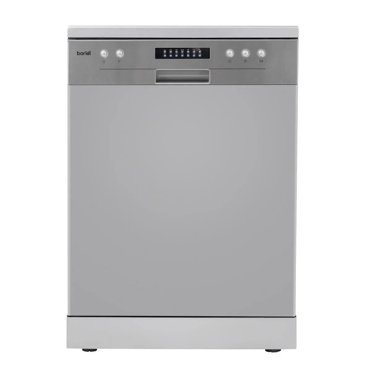 Baridi Regular Sized Freestanding Dishwasher 60cm Wide 13 Place Settings - Silver White Rose Tools