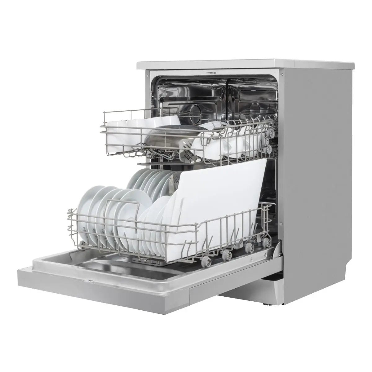 Baridi Regular Sized Freestanding Dishwasher 60cm Wide 13 Place Settings - Silver White Rose Tools