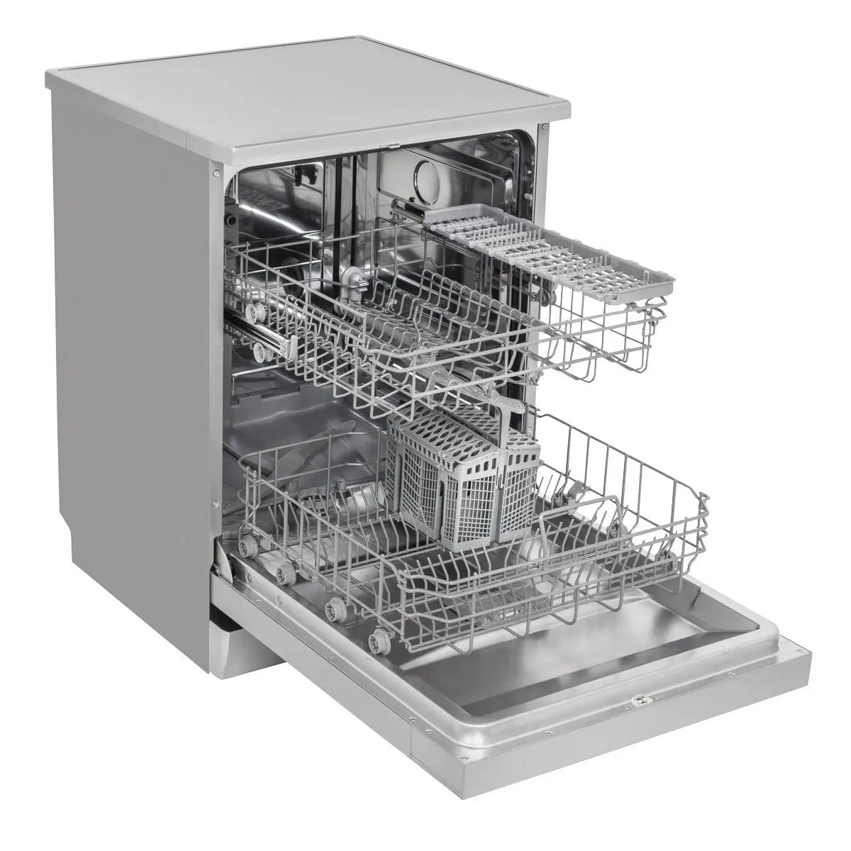 Baridi Regular Sized Freestanding Dishwasher 60cm Wide 13 Place Settings - Silver White Rose Tools