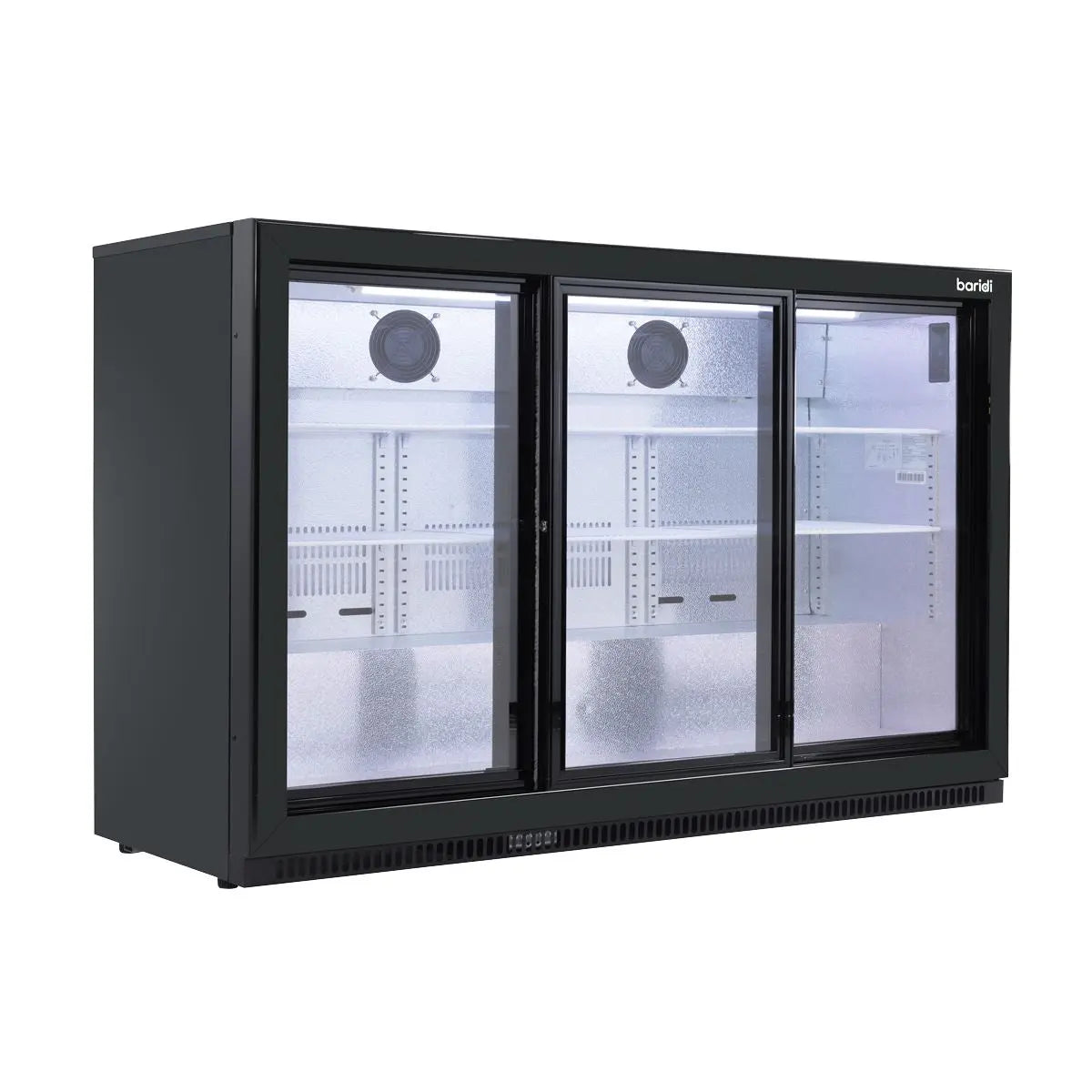 Baridi Sliding Triple Door, Back Bar Drinks Fridge/Cooler, 307L Capacity White Rose Tools