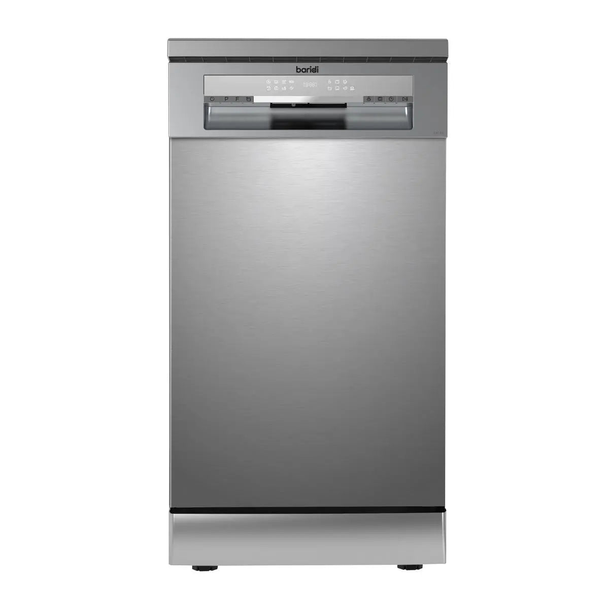 Baridi Slimline Freestanding Dishwasher, 45cm Wide with 10 Place Settings, 8 Programs & 5 Functions, LED Display, Silver  White Rose Tools
