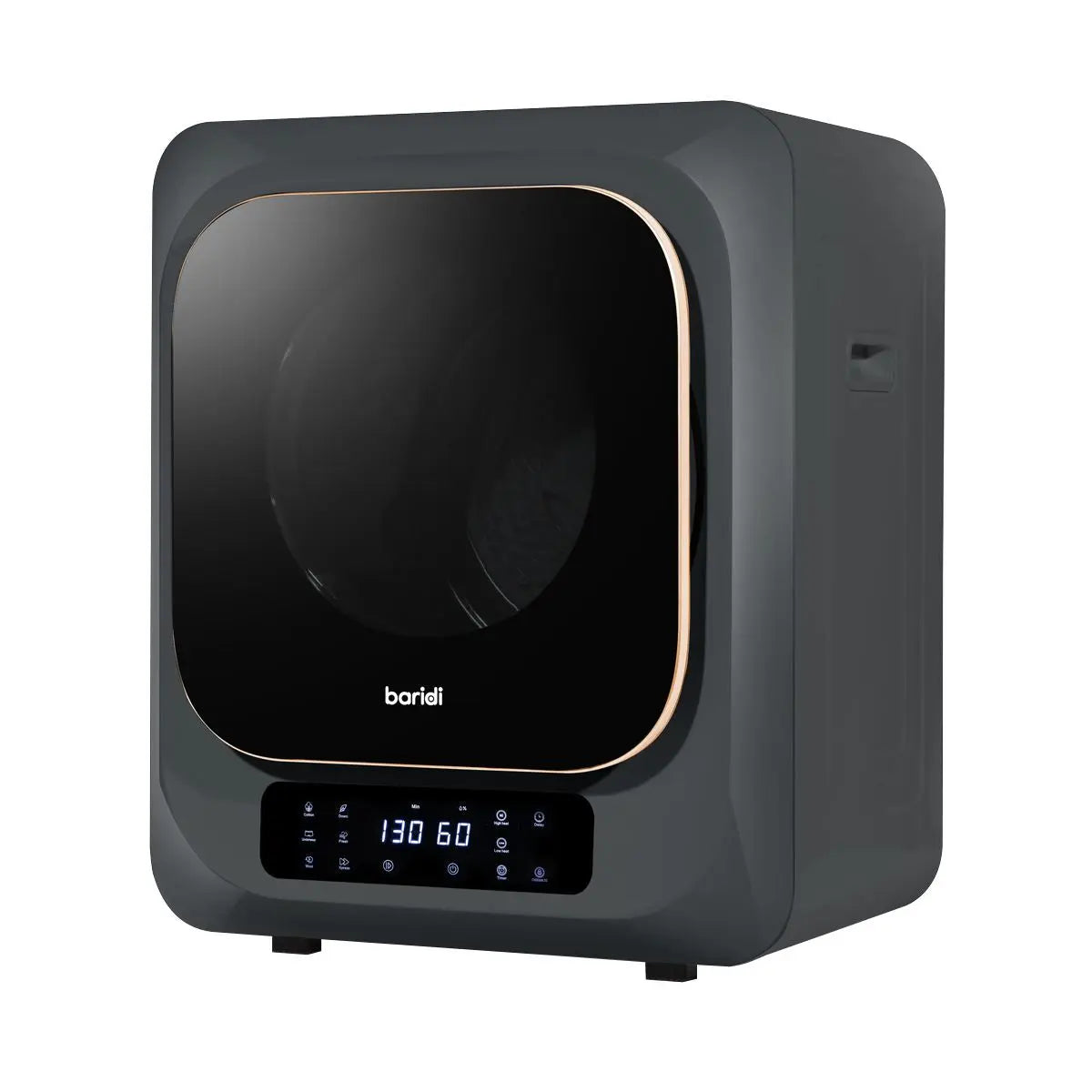 Baridi Small Tumble Dryer, Portable, 2.5kg, Vented, Perfect for Counter Top or Wall Mounted Use with Digital Controls, Compact, Black Mini Spin Dryer - DH229  White Rose Tools