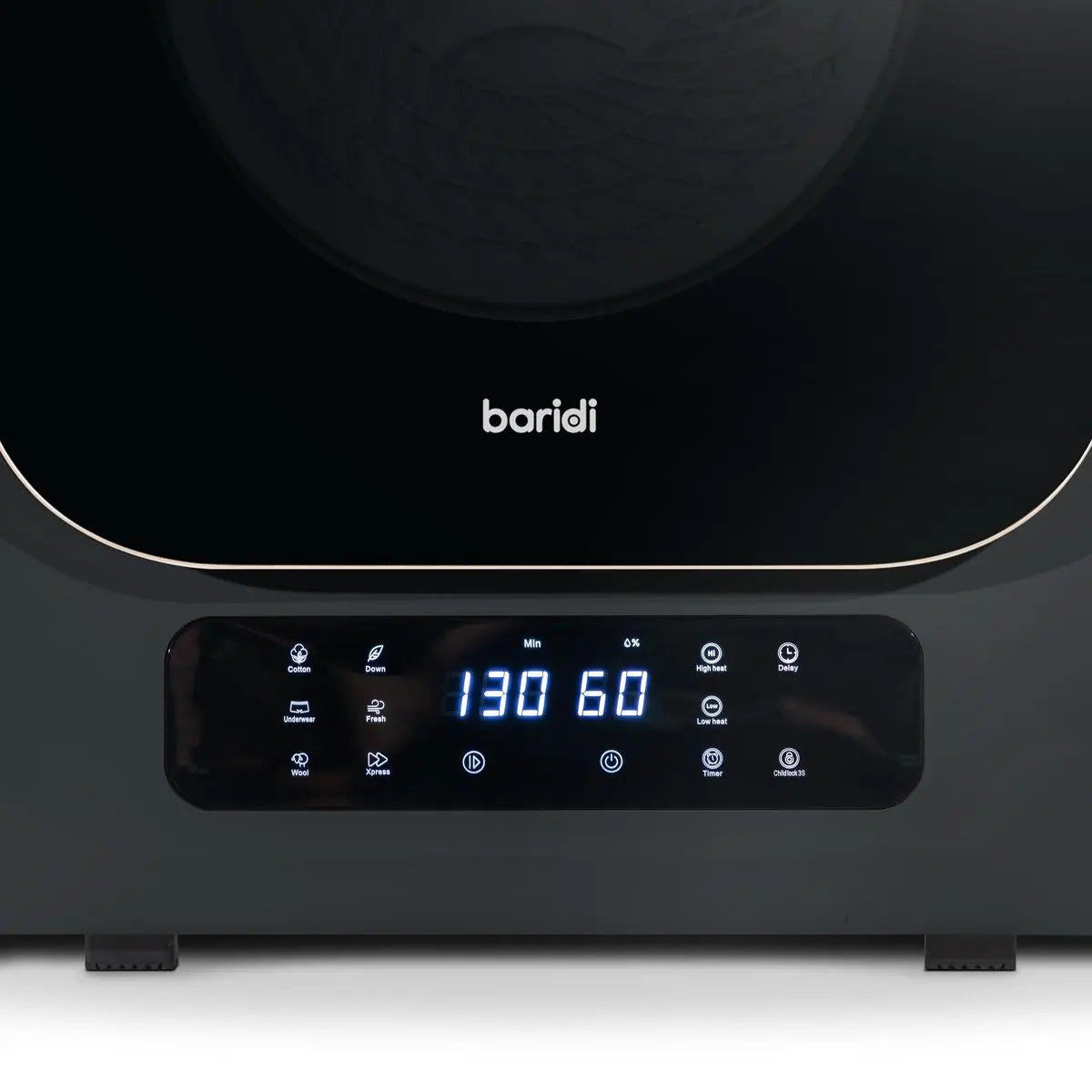 Baridi Small Tumble Dryer, Portable, 2.5kg, Vented, Perfect for Counter Top or Wall Mounted Use with Digital Controls, Compact, Black Mini Spin Dryer - DH229  White Rose Tools