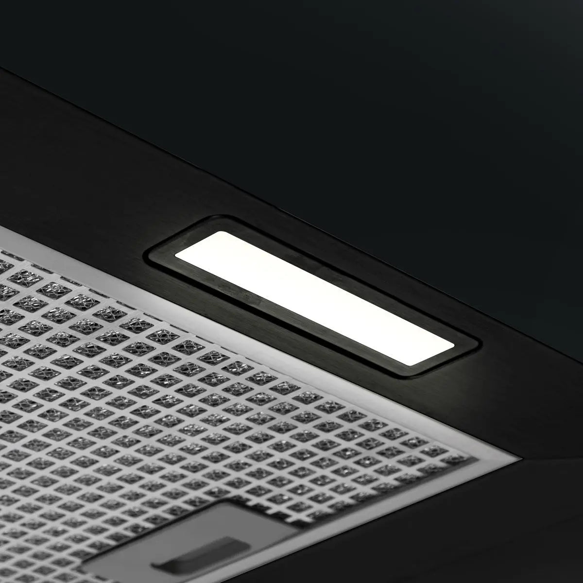 Baridi Square Island Cooker Hood 40cm - Black  White Rose Tools