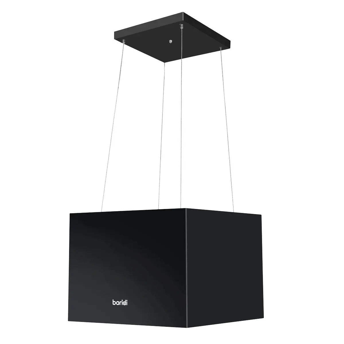 Baridi Square Island Cooker Hood 40cm - Black  White Rose Tools