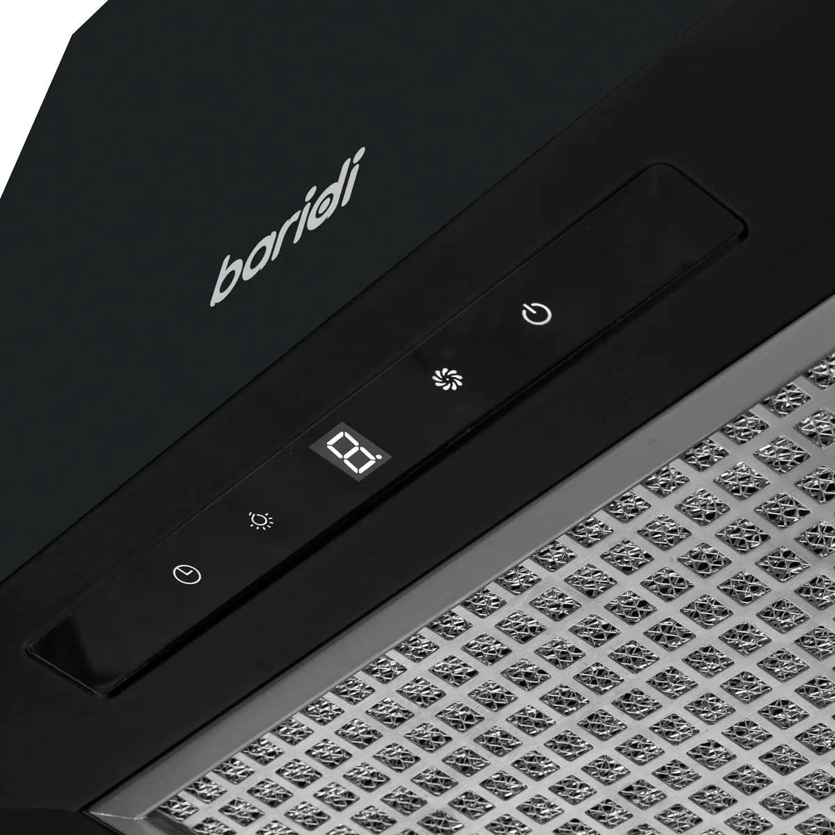 Baridi Square Island Cooker Hood 40cm - Black  White Rose Tools