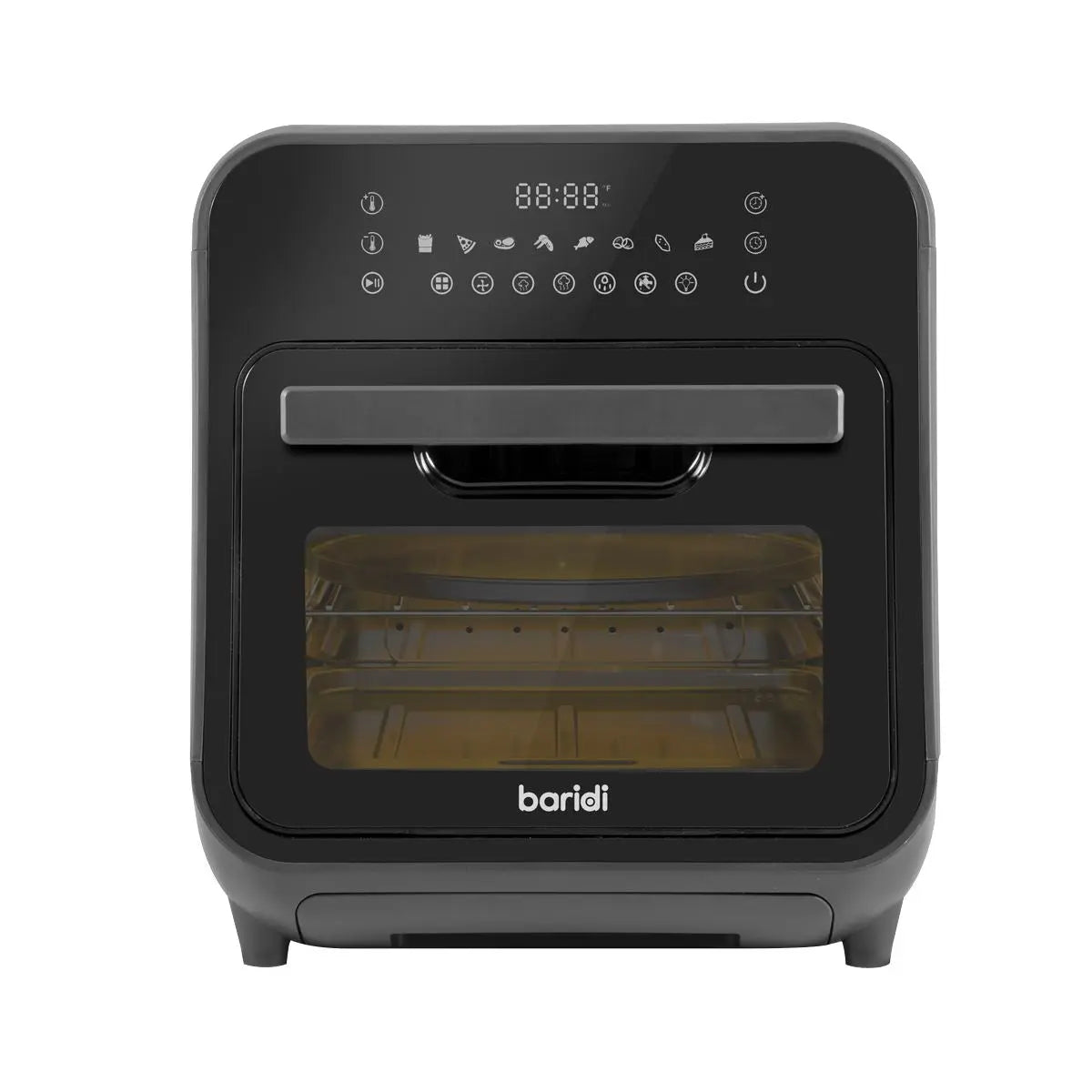 Baridi Steam Air Fryer Oven, Self-Cleaning, 8 Preset Programs, 1635W, 15L, Black White Rose Tools