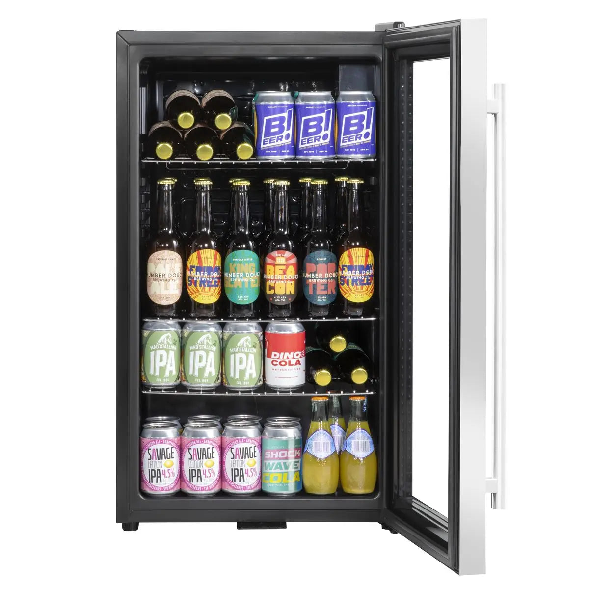 Baridi Under Counter Wine/Drink/Beverage Cooler/Fridge, Built-In Thermostat, Energy Class E, 85 Litre - Stainless Steel  White Rose Tools