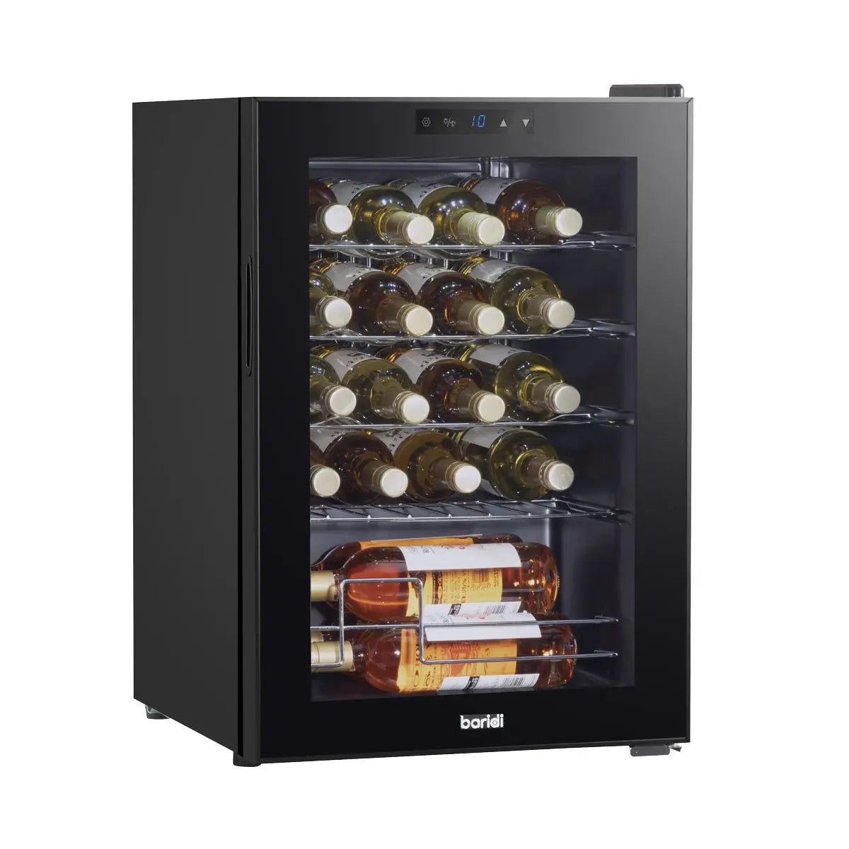 Baridi Wine Cooler/Fridge, Digital Touchscreen Controls, LED Light, 20 Bottle - Black White Rose Tools
