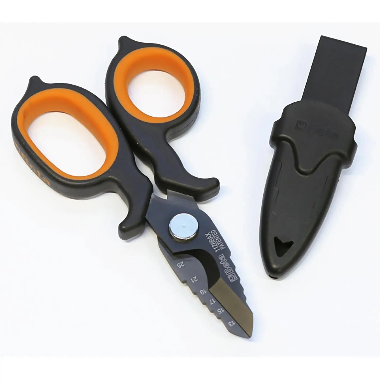 Beta Double Acting Electricians Scissors DLC Diamond Like Carbon Stainless Steel 150mm 1128BAX White Rose Tools