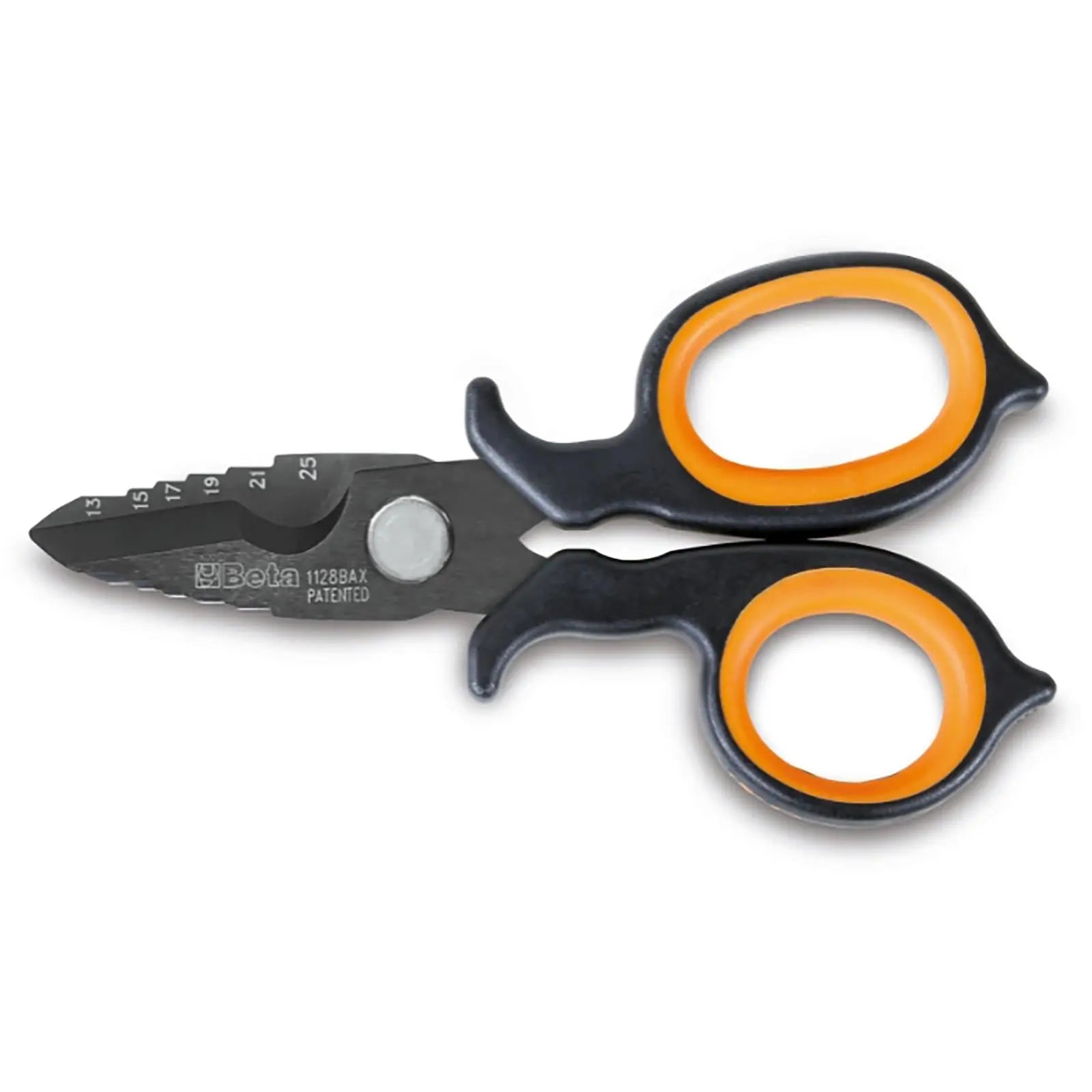 Beta Double Acting Electricians Scissors DLC Diamond Like Carbon Stainless Steel 150mm 1128BAX  White Rose Tools