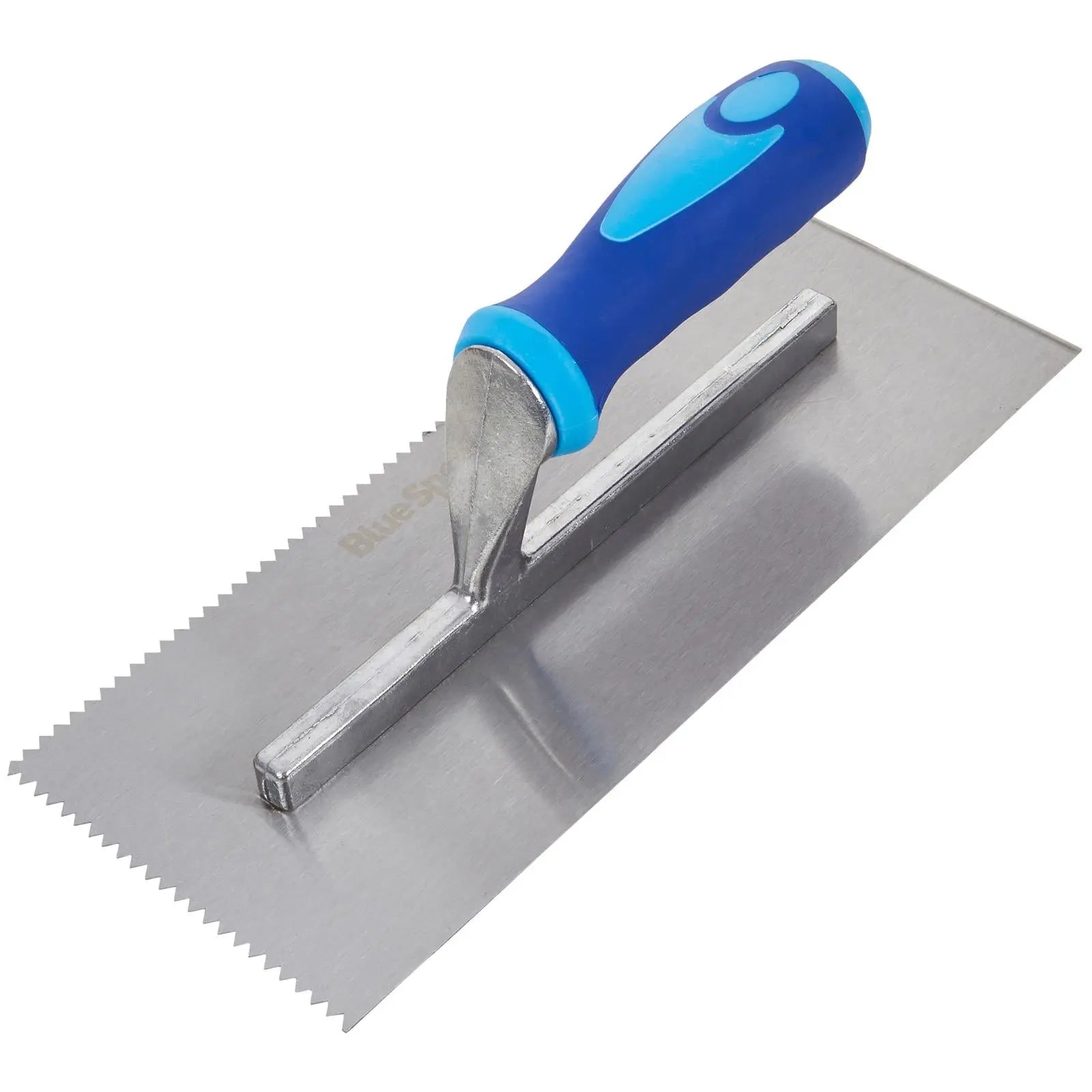 BlueSpot Adhesive Trowel Soft Grip 3 x 3mm Teeth 280mm White Rose Tools
