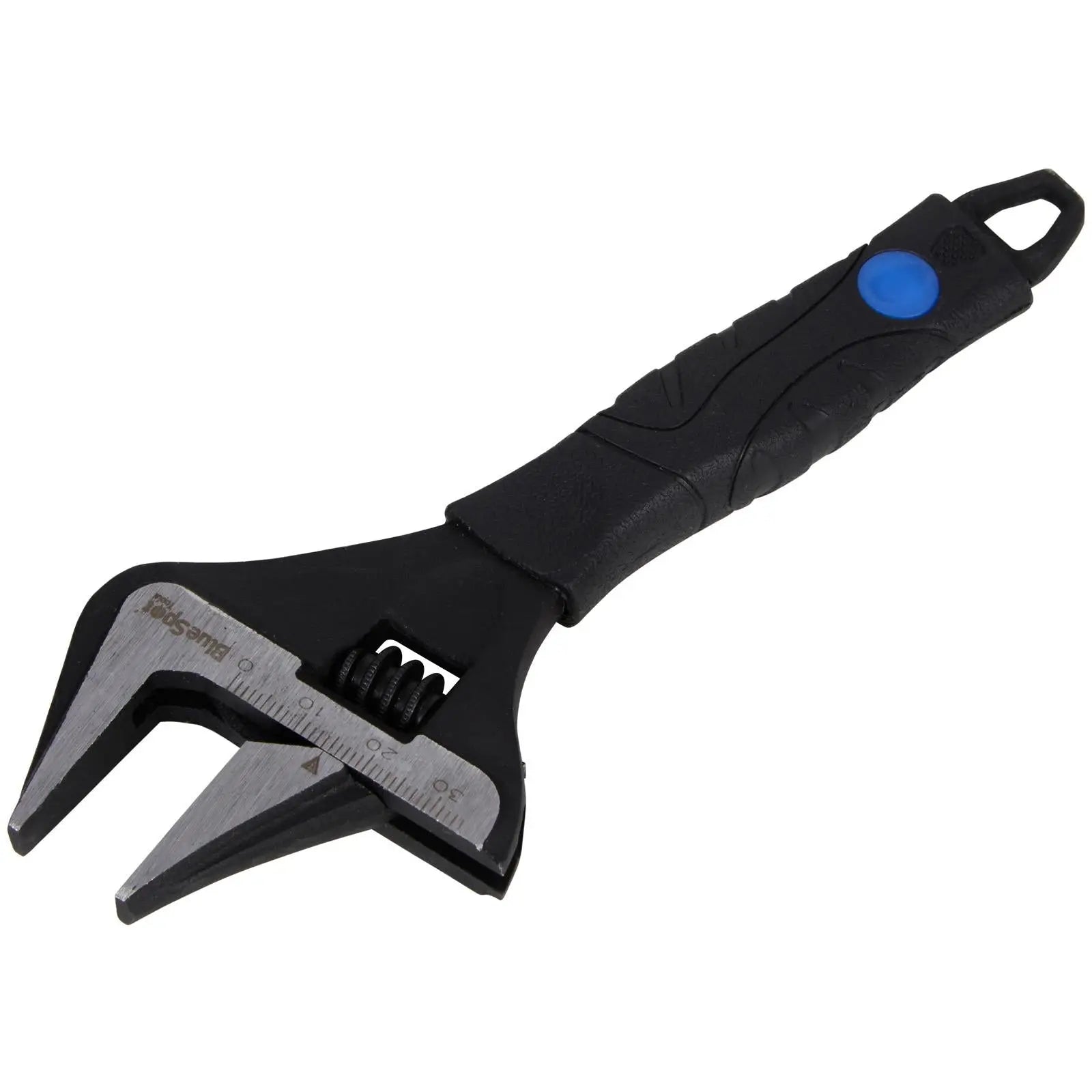 BlueSpot Adjustable Wrench Wide Jaw 150mm 6in Jaw Capacity 34mm White Rose Tools