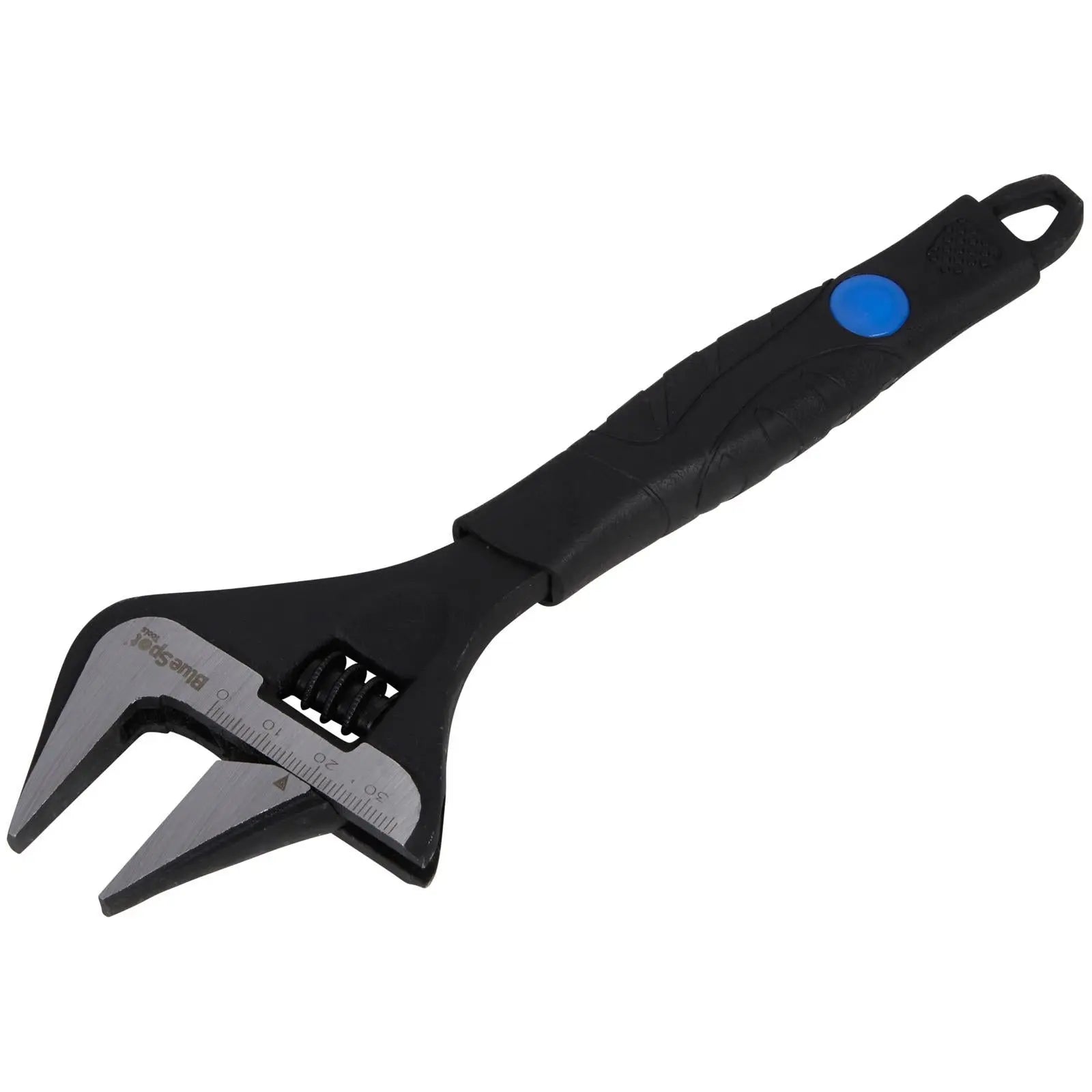 BlueSpot Adjustable Wrench Wide Jaw 200mm 8in Jaw Capacity 39mm White Rose Tools