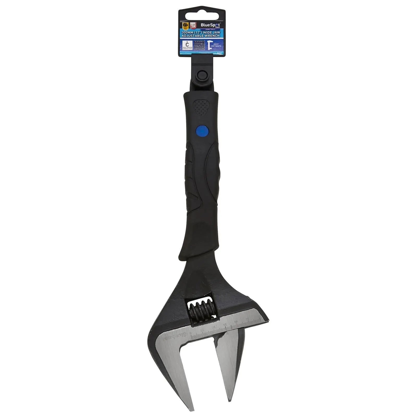 BlueSpot Adjustable Wrench Wide Jaw 300mm 12in  White Rose Tools