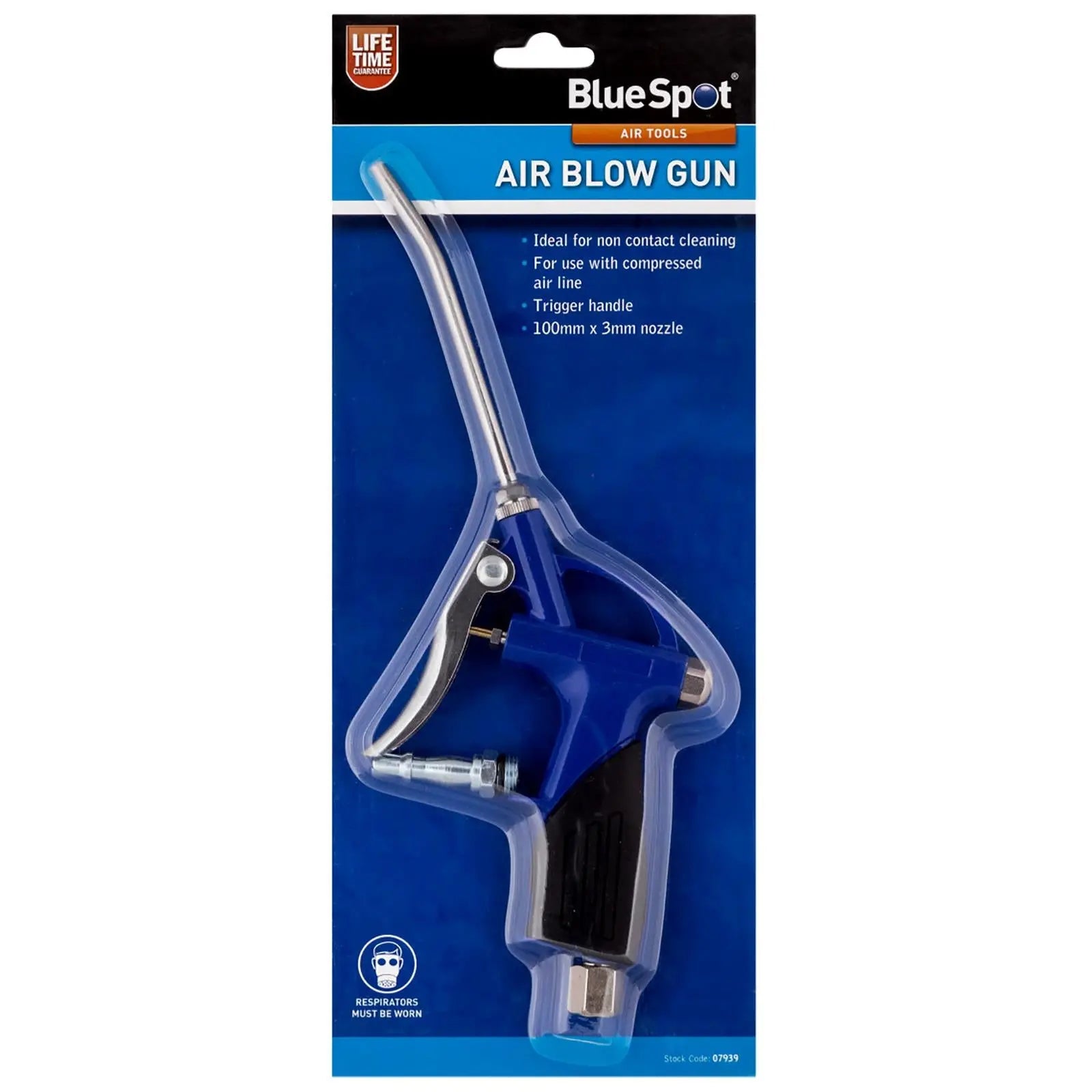 BlueSpot Air Blow Dust Gun 100mm with 3mm Nozzle 1/4" BSP