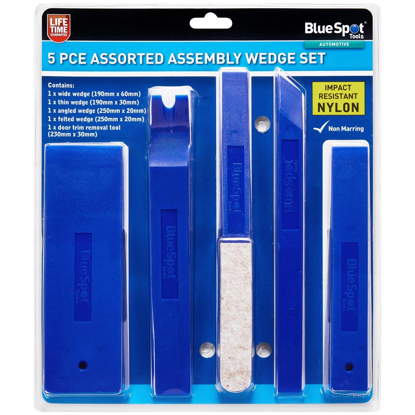 BlueSpot Assembly Panel Wedge Tool Set 5 Piece White Rose Tools
