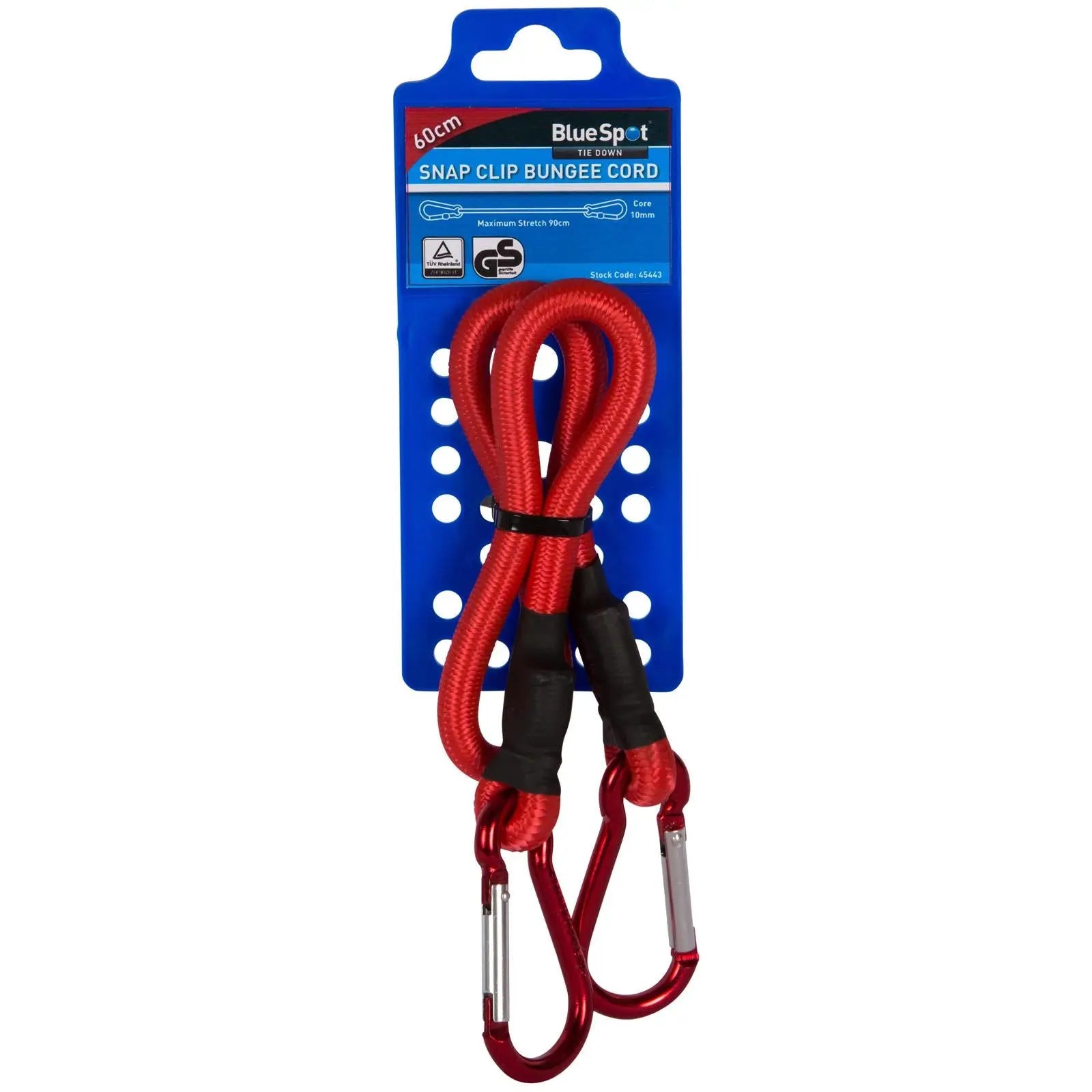 BlueSpot Bungee Cord Snap Clip Carabiner 60cm Red White Rose Tools