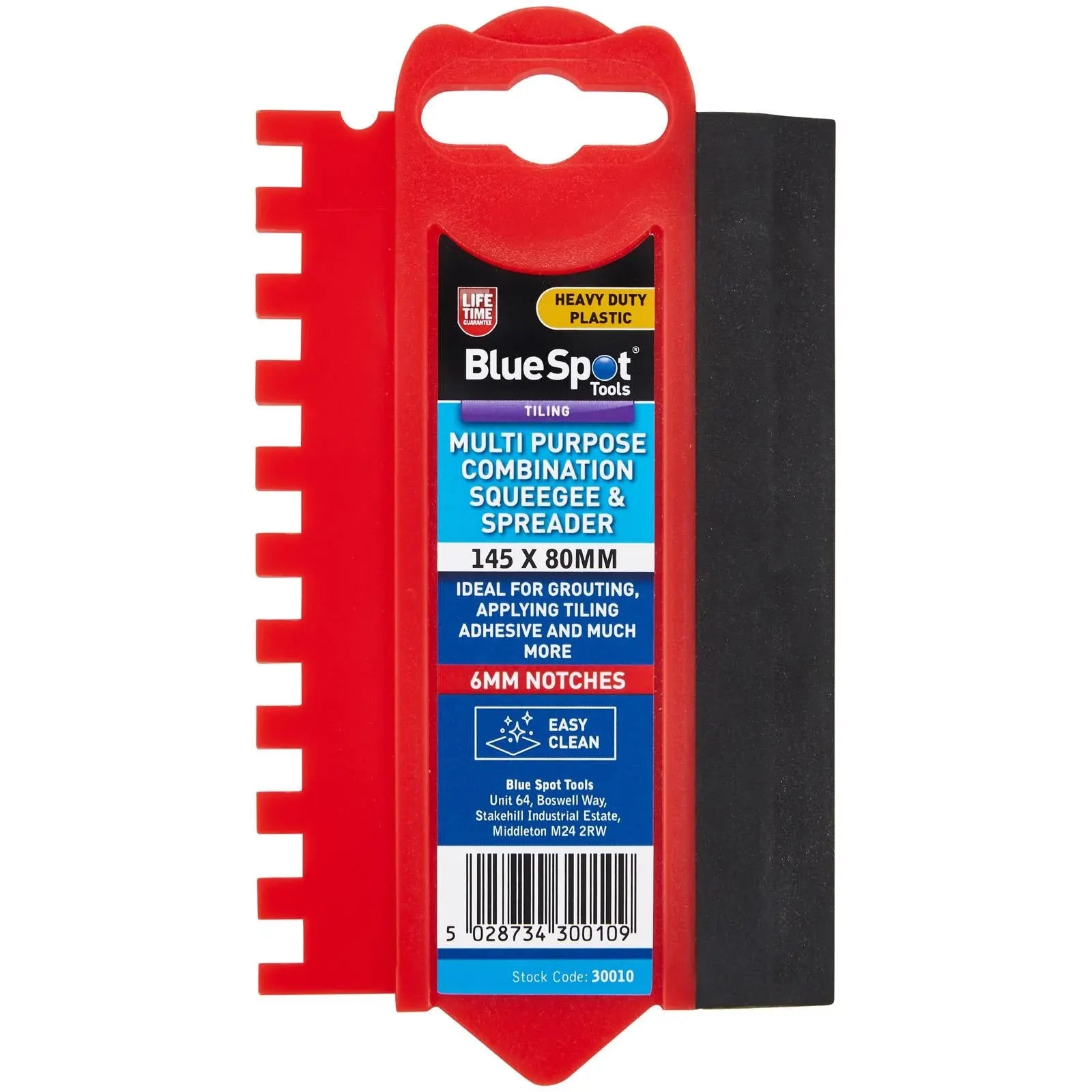 BlueSpot Combination Squeegee and Grout Spreader Multi Purpose 145 x 80mm White Rose Tools