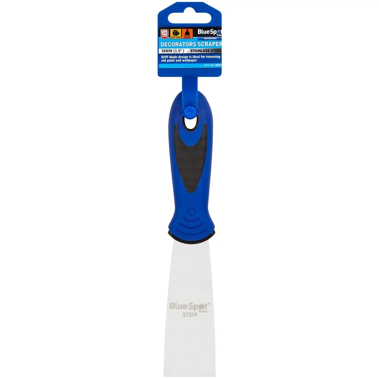BlueSpot Decorators Scraper Filling Knife 36mm 1-1/2 White Rose Tools