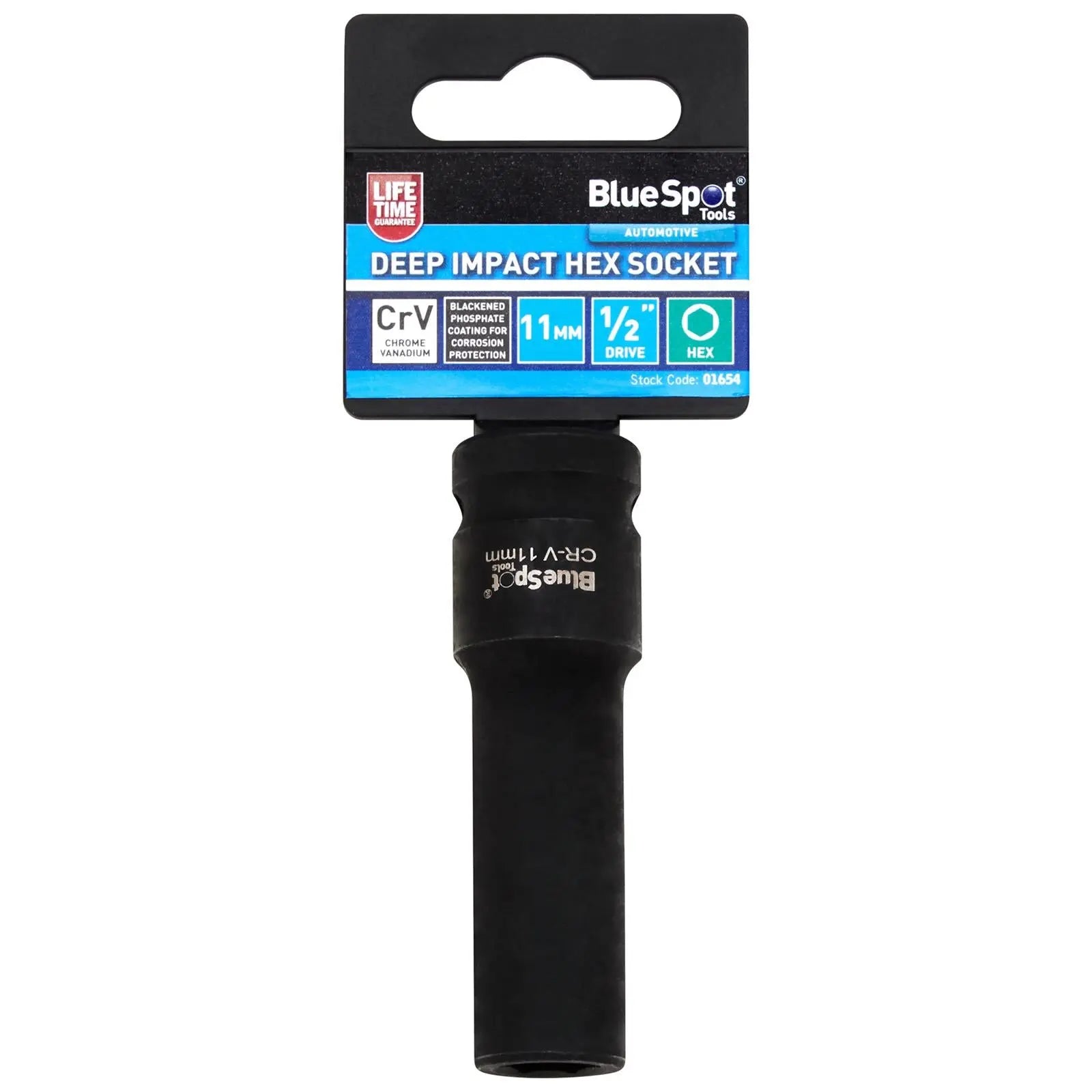 BlueSpot Deep Impact Socket 1/2" Drive 6 Point Hex Individual 8-41mm - Choose Size  White Rose Tools