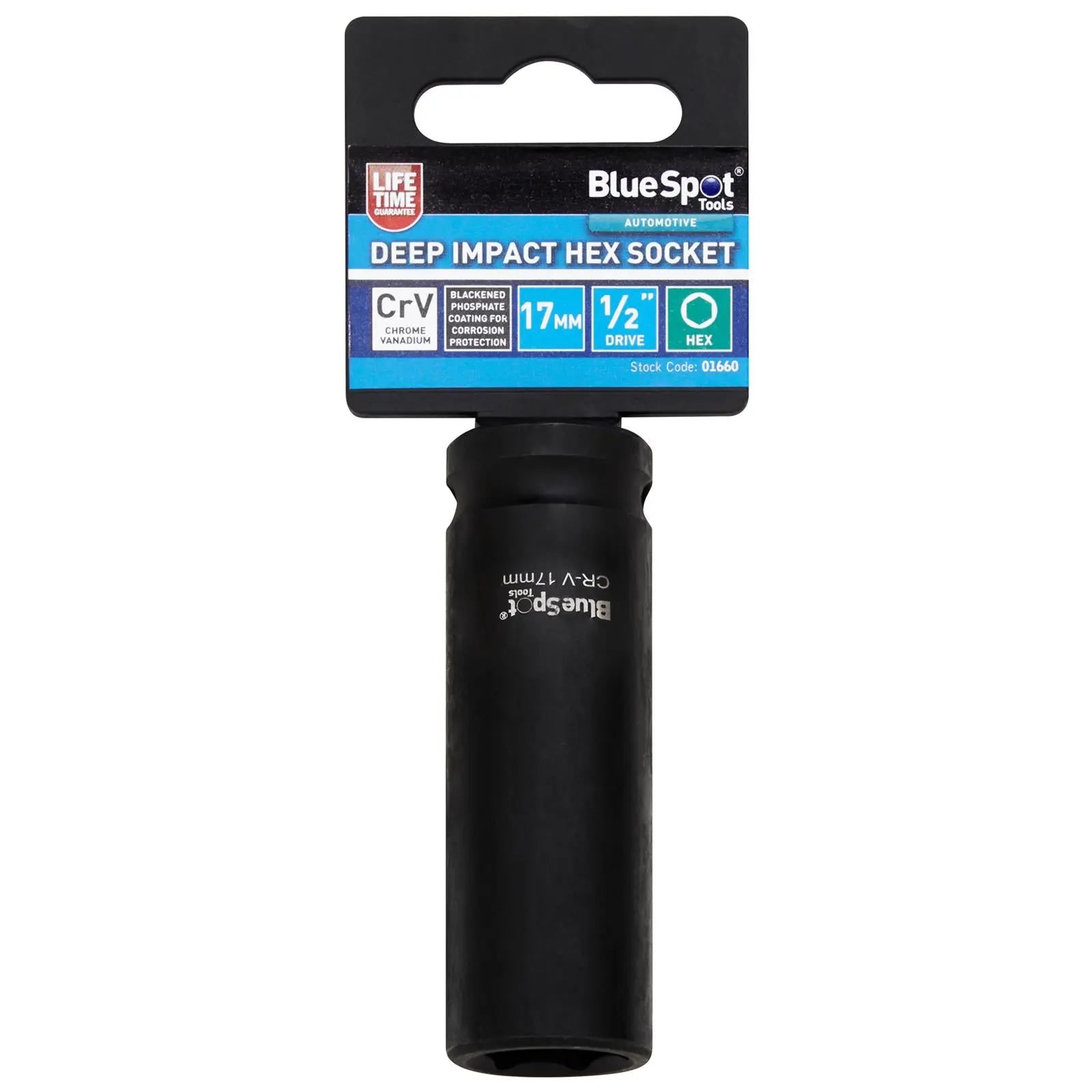 BlueSpot Deep Impact Socket 1/2" Drive 6 Point Hex Individual 8-41mm - Choose Size  White Rose Tools