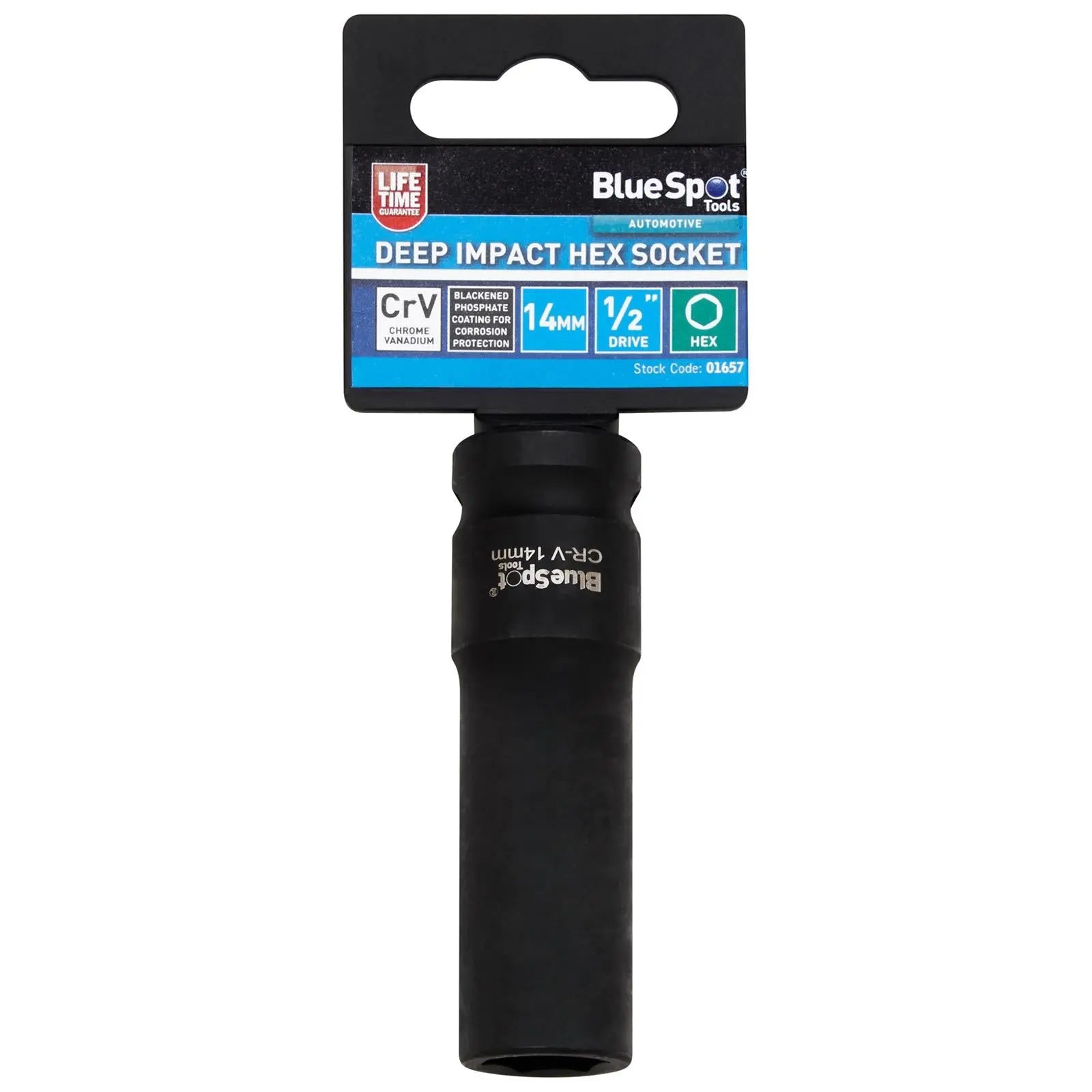 BlueSpot Deep Impact Socket 1/2" Drive 6 Point Hex Individual 8-41mm - Choose Size  White Rose Tools