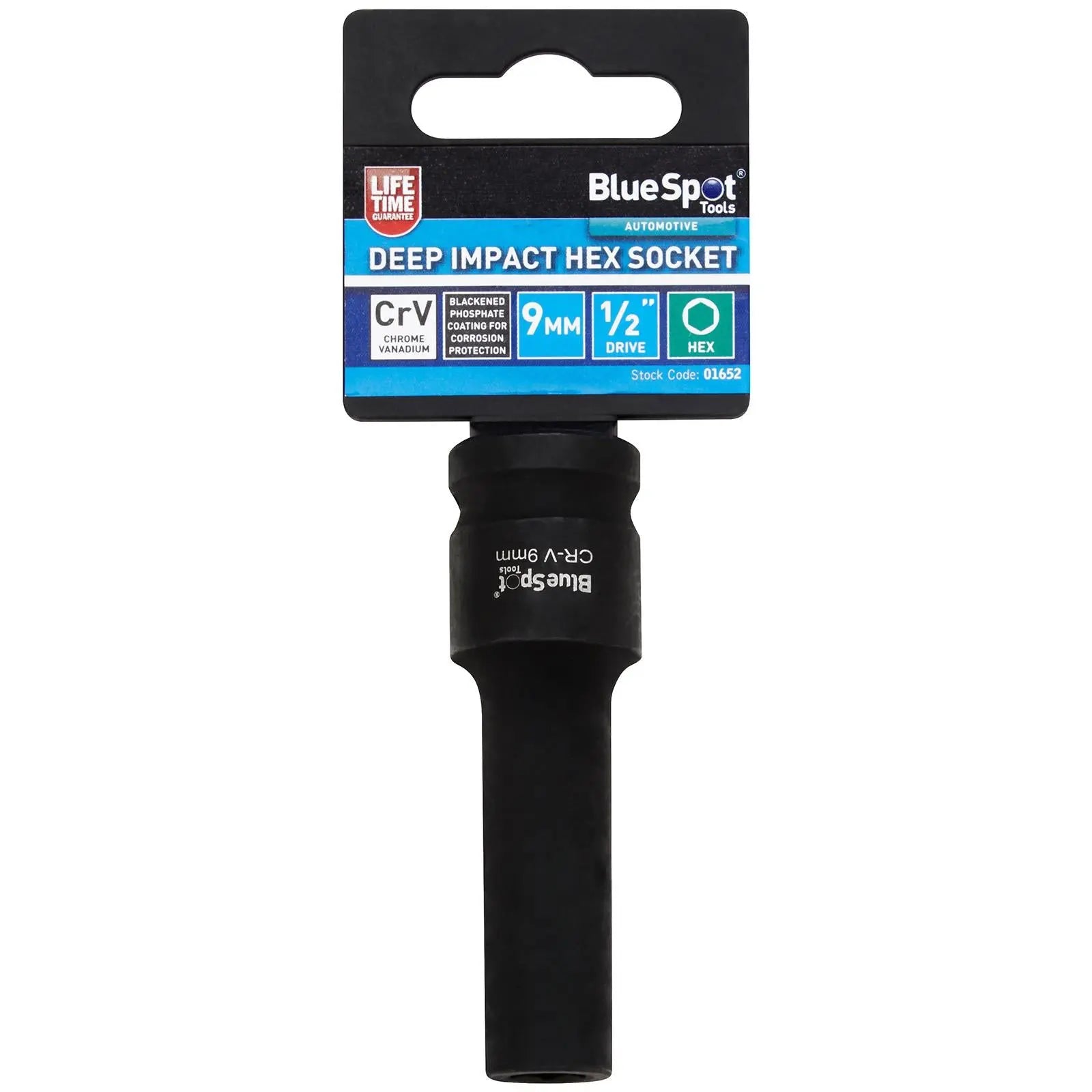 BlueSpot Deep Impact Socket 1/2" Drive 6 Point Hex Individual 8-41mm - Choose Size  White Rose Tools