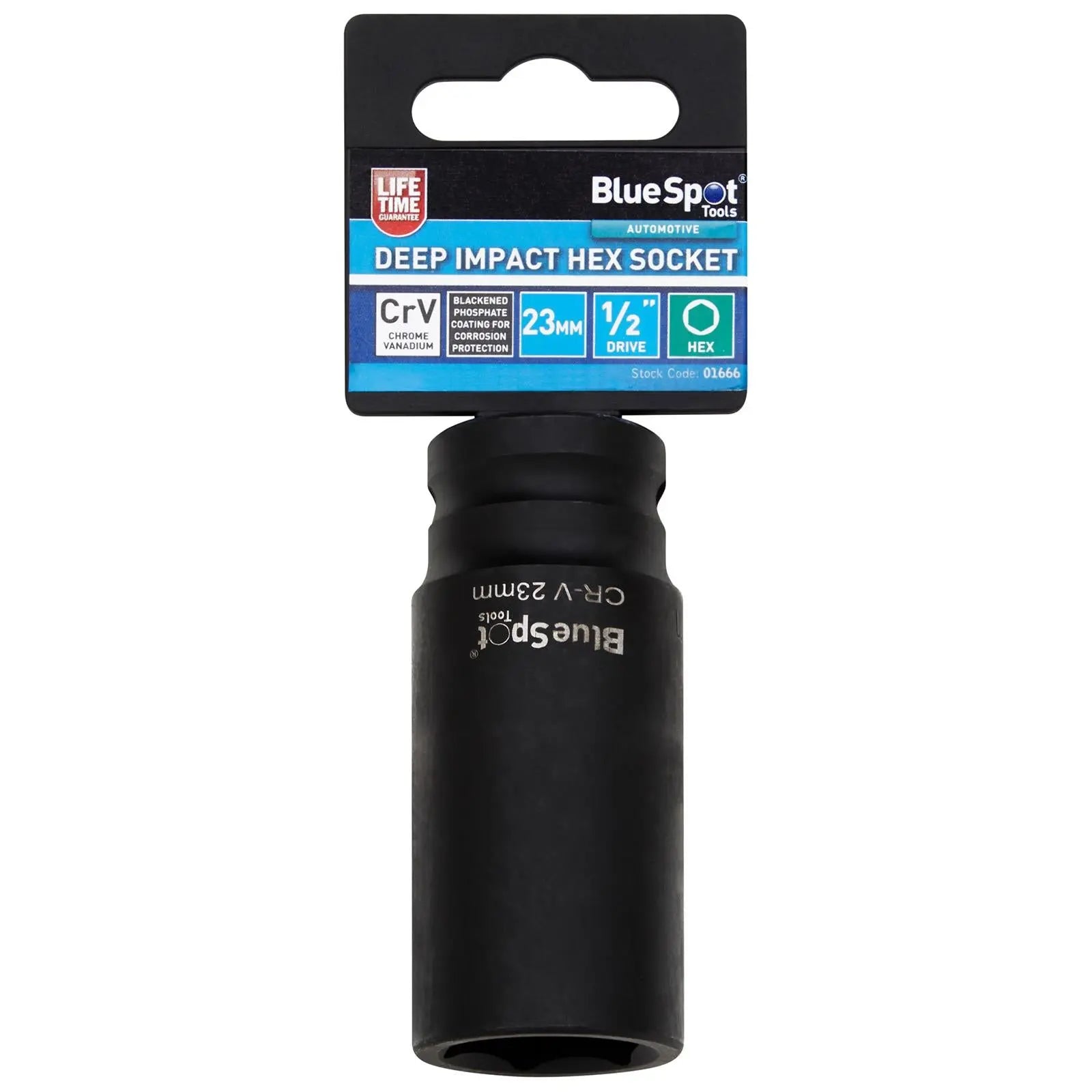 BlueSpot Deep Impact Socket 1/2" Drive 6 Point Hex Individual 8-41mm - Choose Size  White Rose Tools