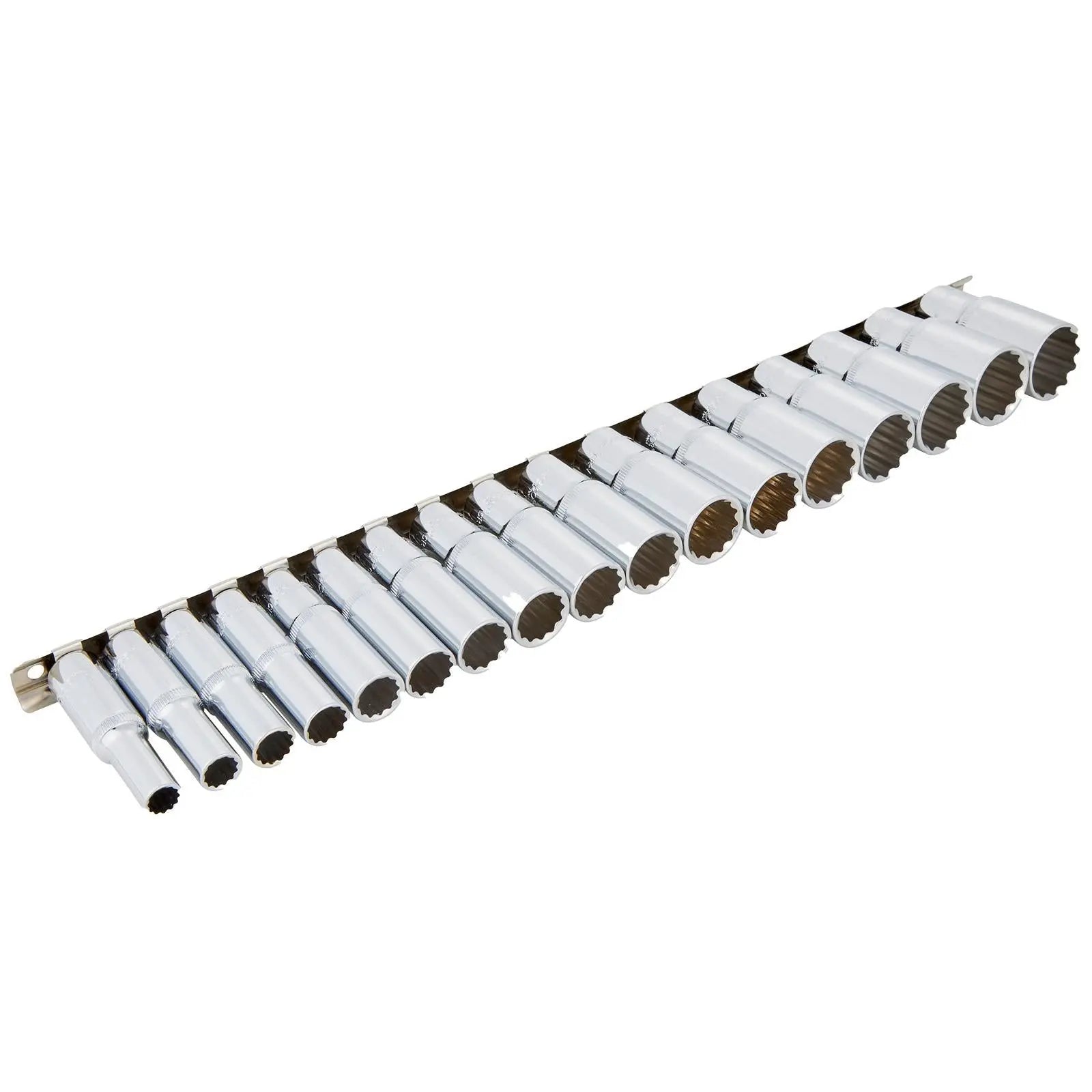 BlueSpot Deep Socket Set on Socket Rail 17 Piece 3/8" Drive Metric 8-24mm