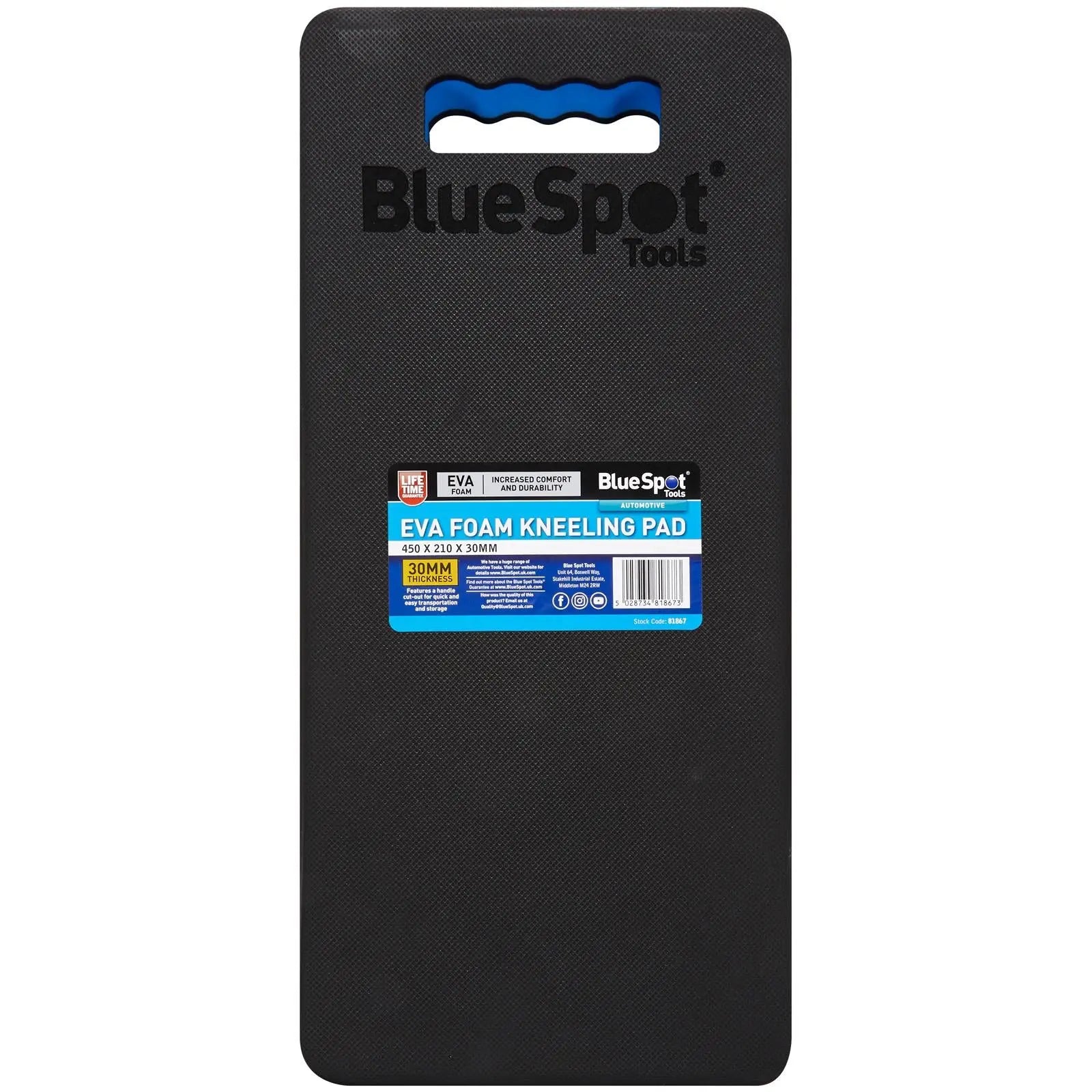 BlueSpot EVA Foam Kneeling Mat 30mm Thickness 450 x 210mm White Rose Tools