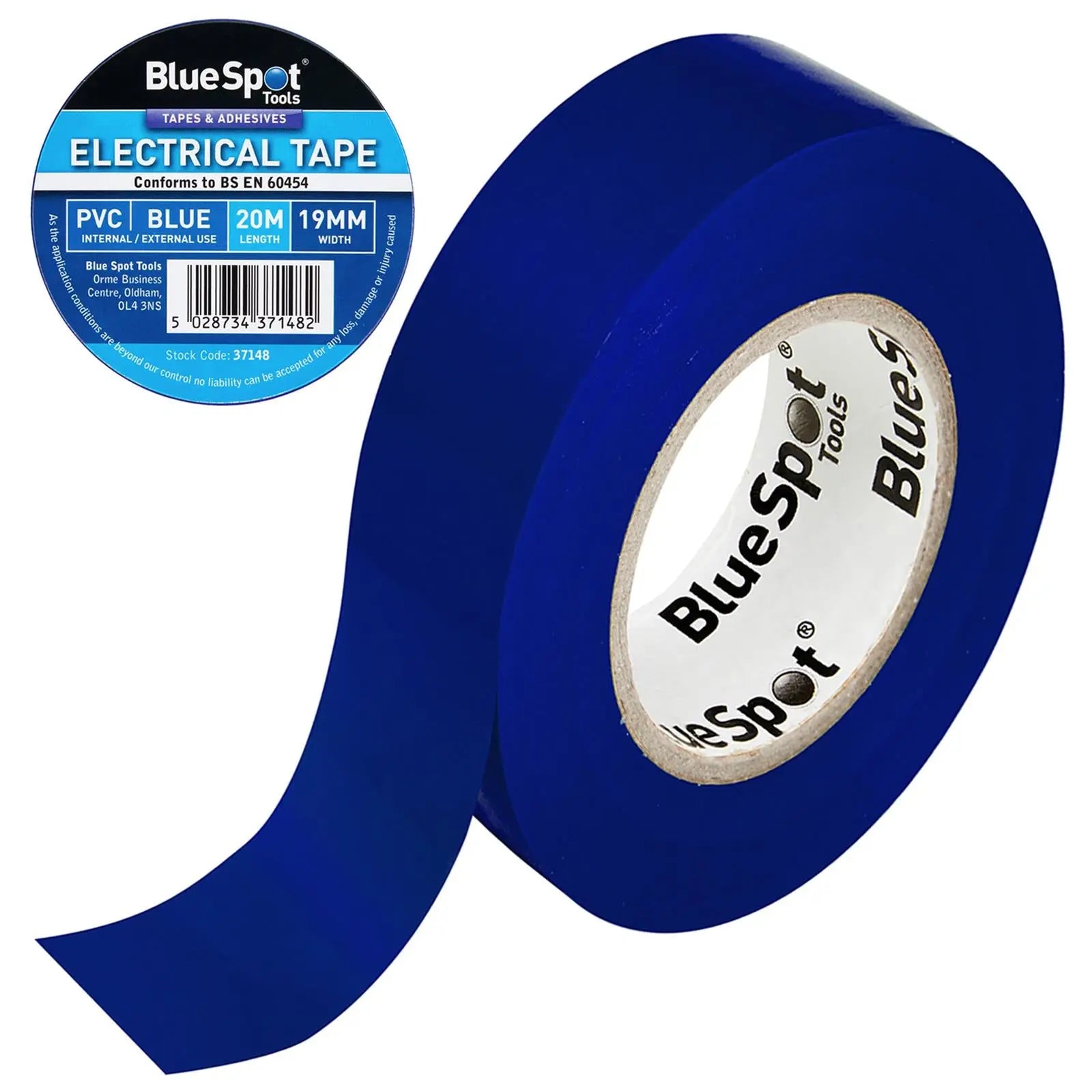BlueSpot Electrical Insulation Tape Blue PVC 19mm x 20m