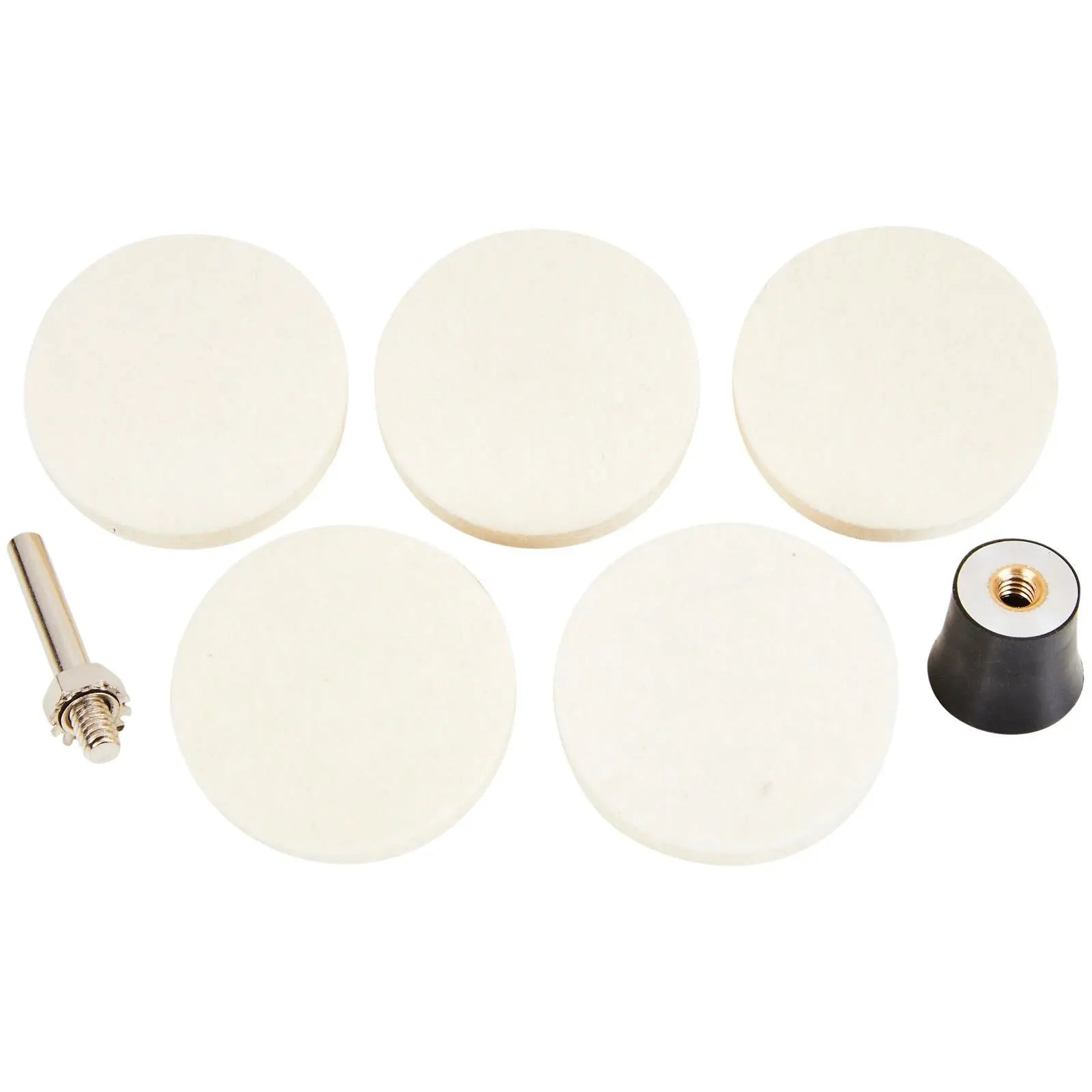 BlueSpot Felt Polishing Discs 50mm for Rotary Tool 6 Piece White Rose Tools
