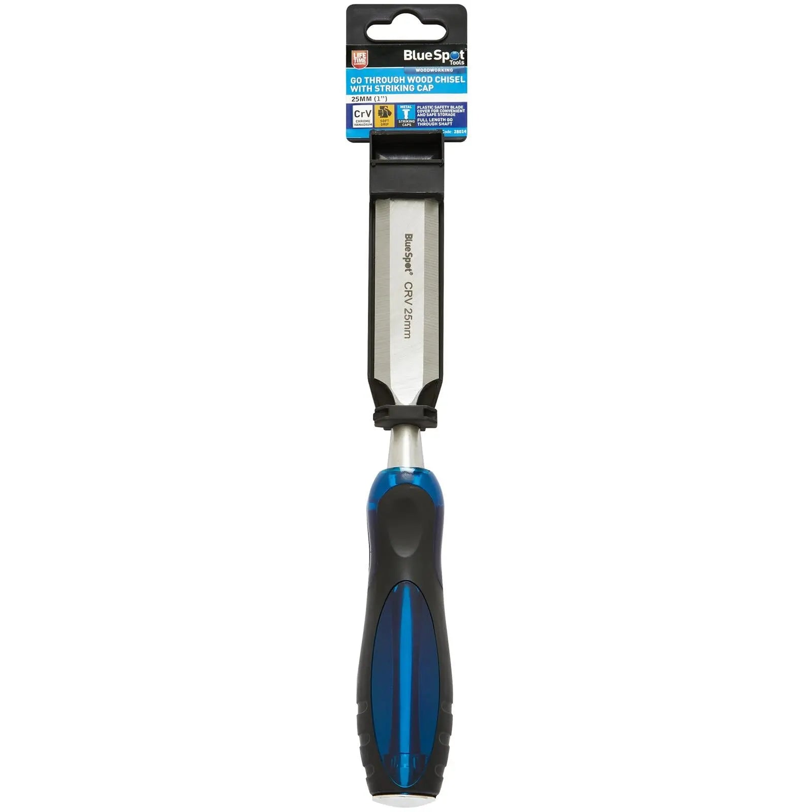 BlueSpot Go Through Wood Chisel with Striking Cap 25mm 1 White Rose Tools
