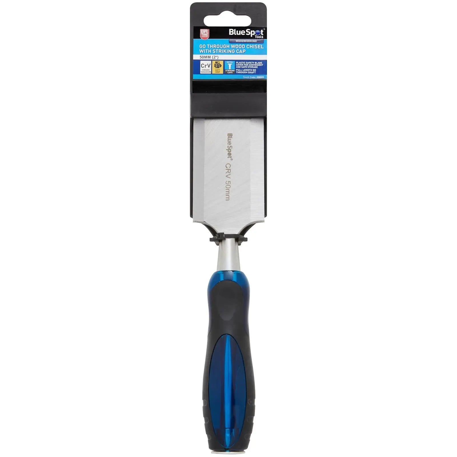 BlueSpot Go Through Wood Chisel with Striking Cap 50mm 2 White Rose Tools