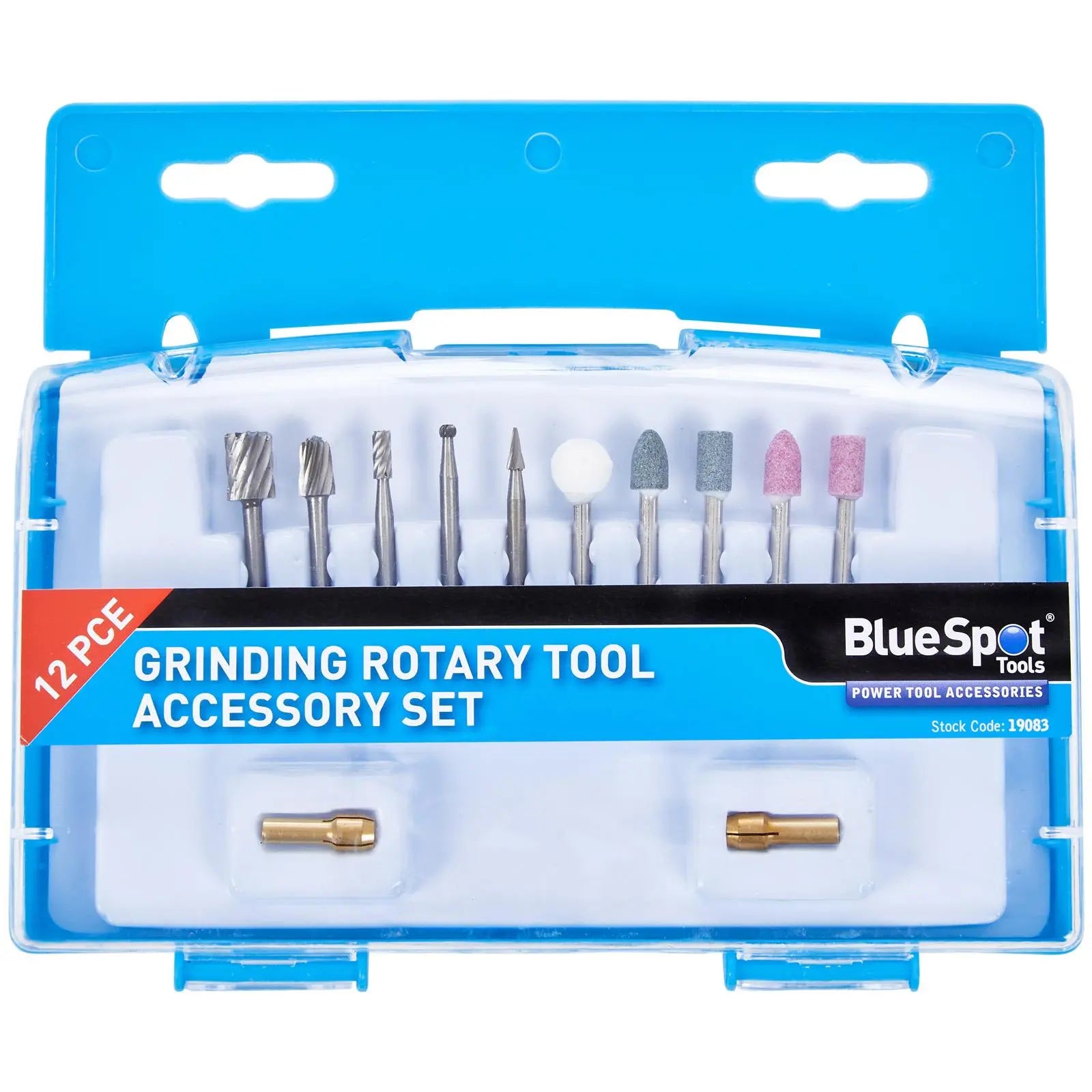 BlueSpot Grinding Rotary Tool Accessory Set 12 Piece White Rose Tools