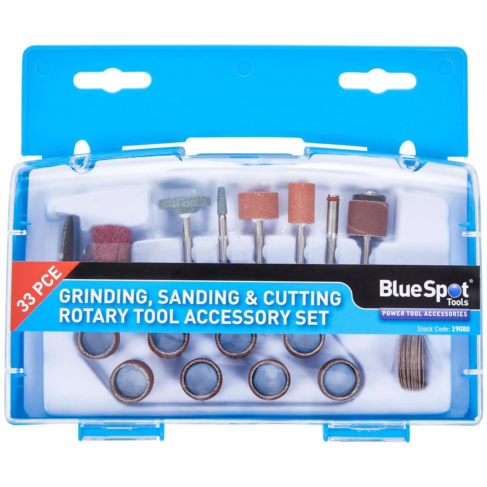 BlueSpot Grinding Sanding and Cutting Rotary Tool Accessory Set 33 Piece White Rose Tools