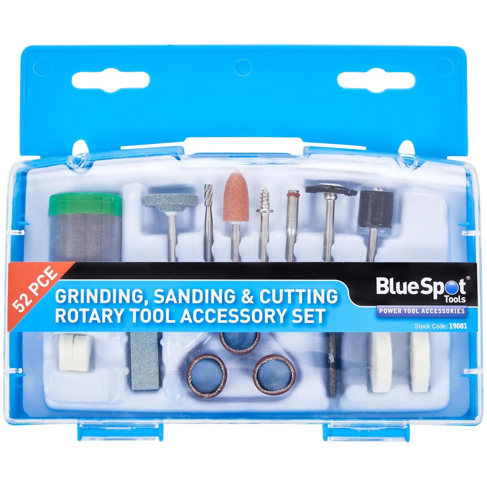 BlueSpot Grinding Sanding and Cutting Rotary Tool Accessory Set 52 Piece White Rose Tools