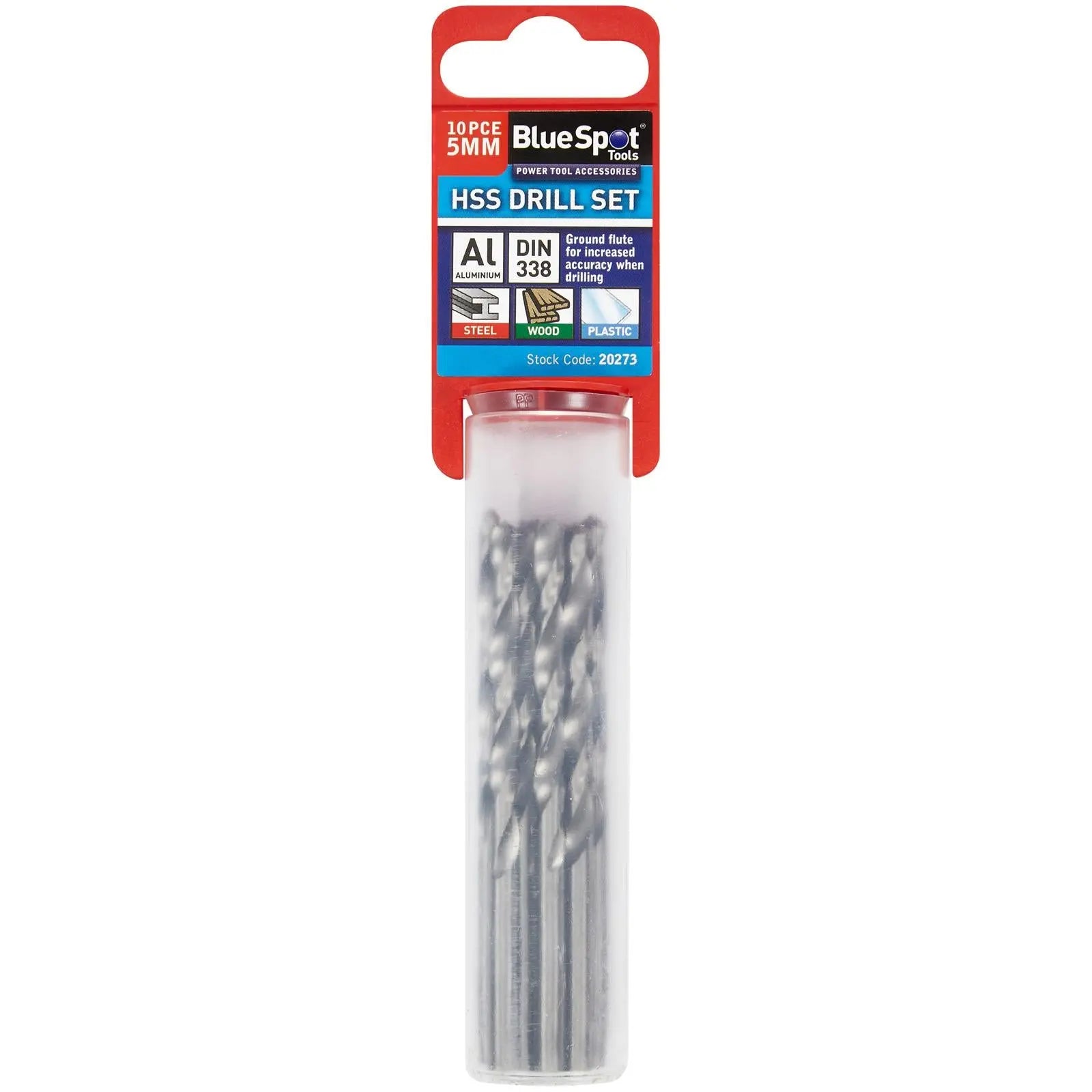 BlueSpot HSS Metal Drill Bits 5mm 10 Pack White Rose Tools