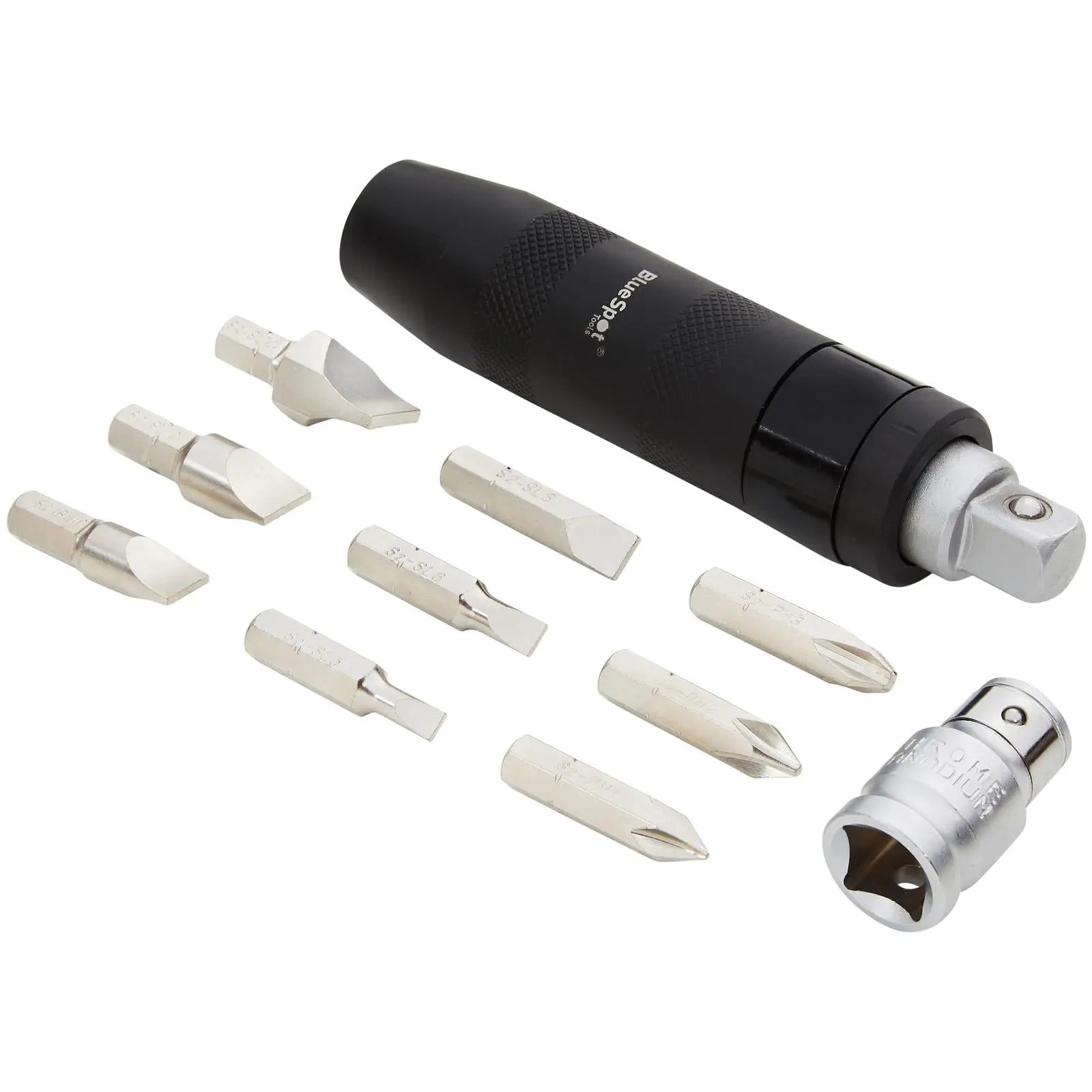 BlueSpot Impact Driver Set Heavy Duty in Case 1/2" Drive 11 Piece White Rose Tools