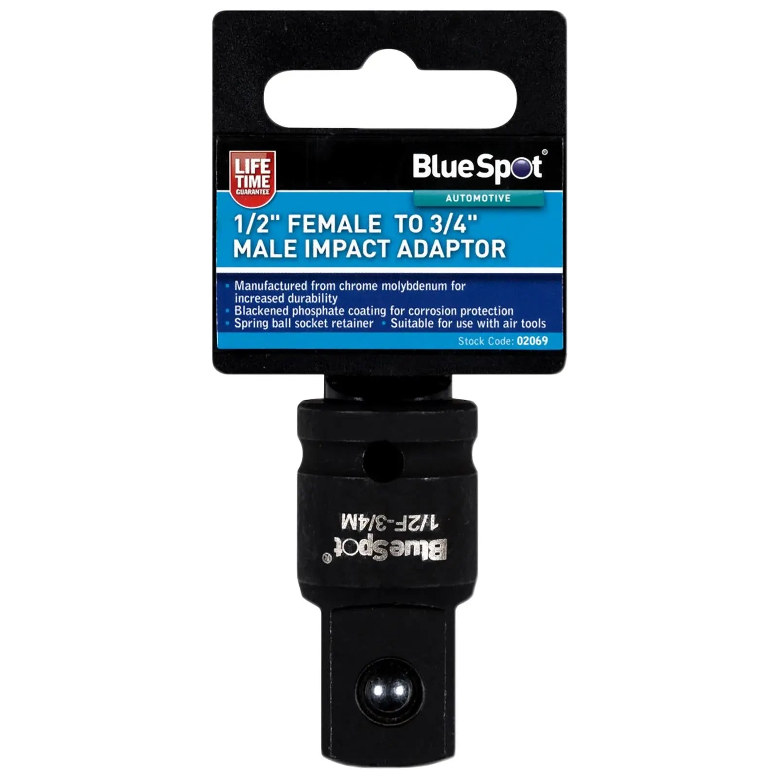 BlueSpot Impact Socket Adaptor 1/2" Female to 3/4" Male