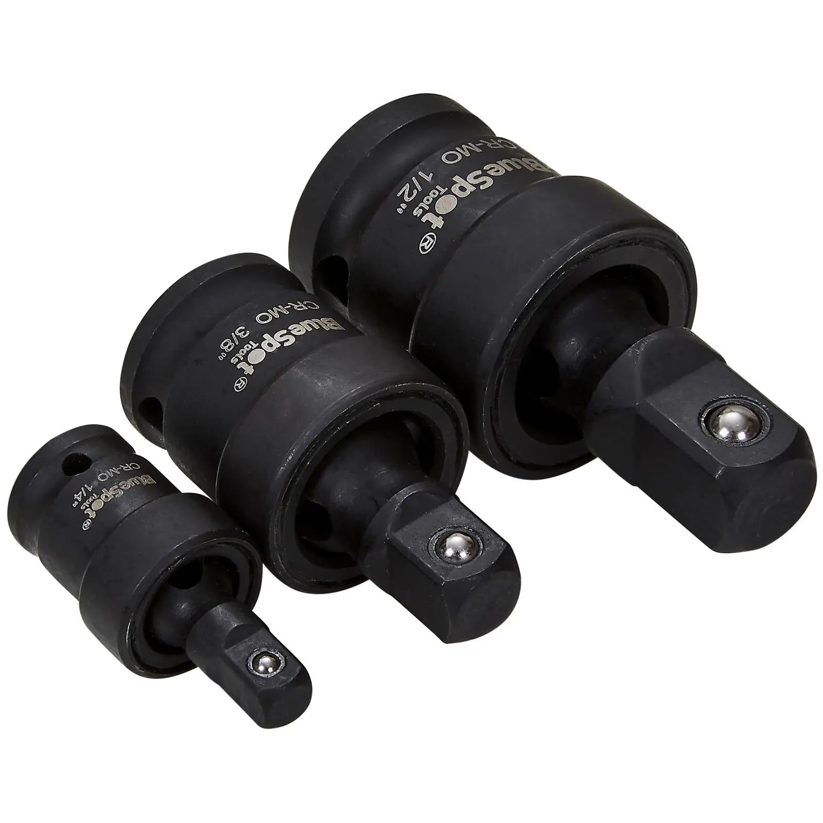 BlueSpot Impact Universal Joint Set 1/4" 3/8" 1/2" Drive 3 Piece White Rose Tools