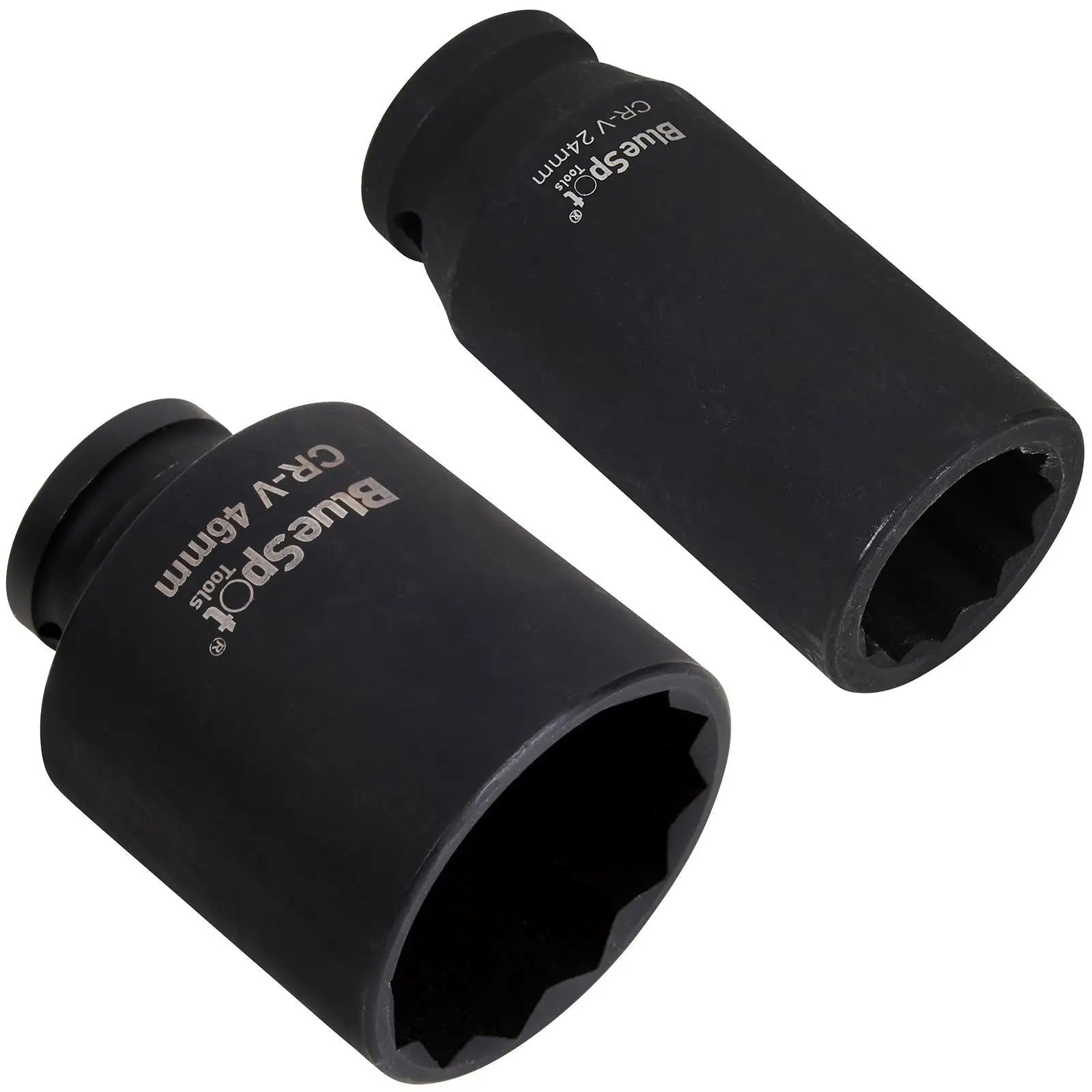 BlueSpot Individual Deep Impact Socket 12 Point 1/2" Deep 24-46mm - Choose Size White Rose Tools